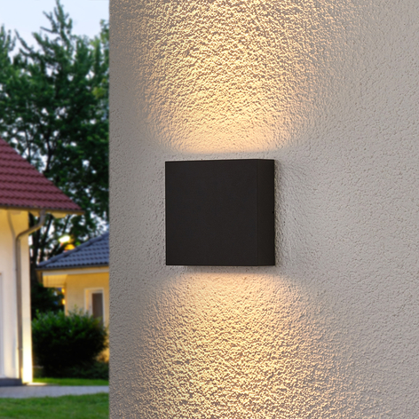 Eckige LED-Außenwandlampe Trixy in Grafitgrau
