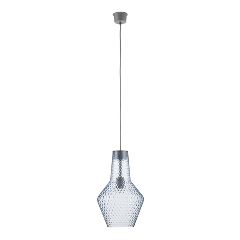Hängeleuchte Romeo 130 cm, Glas blau