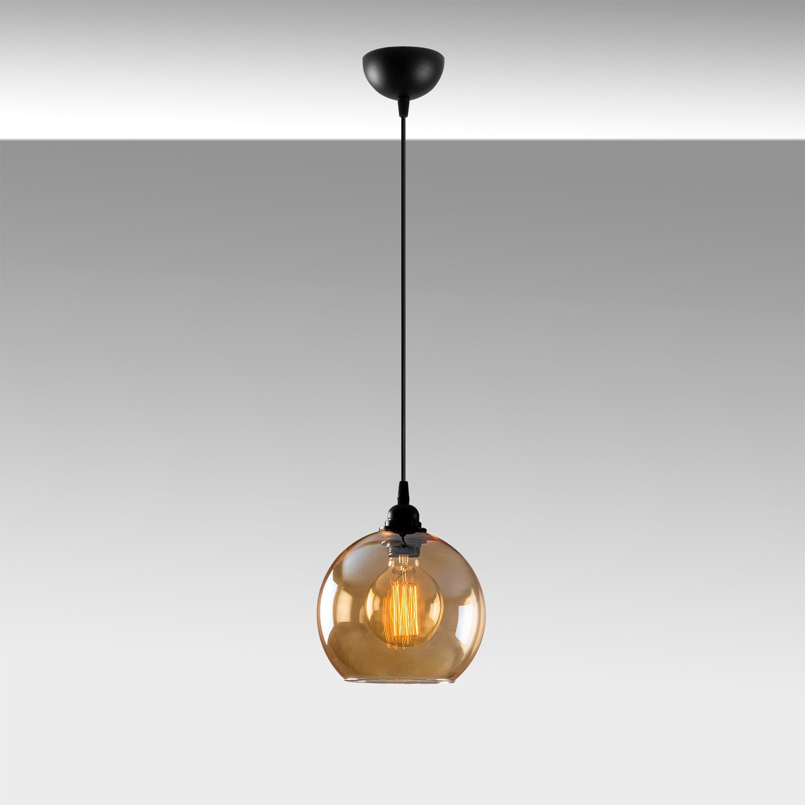 Hanglamp goud 020 1-lamp glas Ø20cm