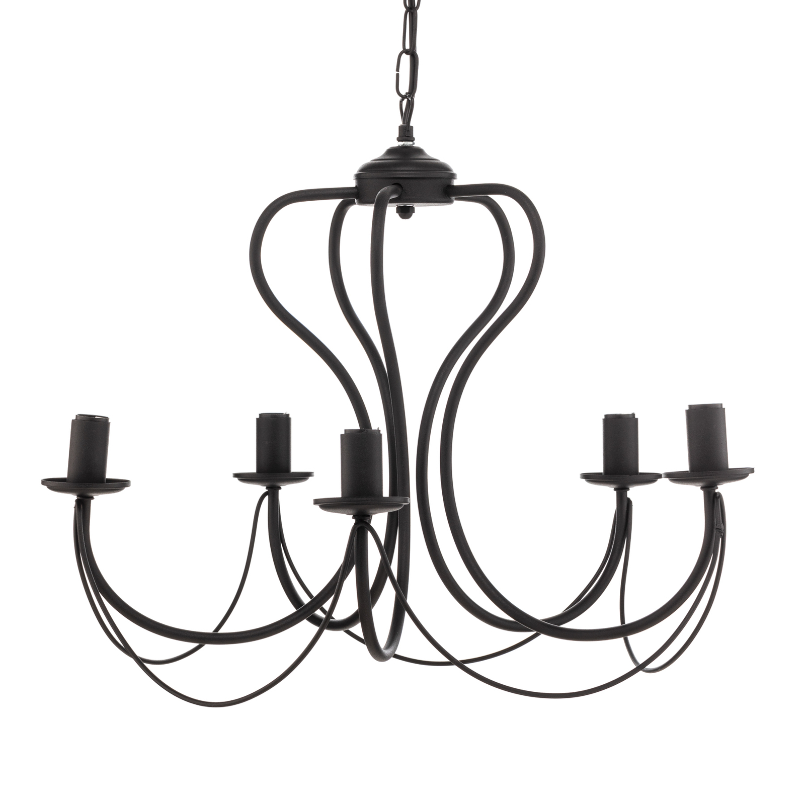Candela chandelier, black, 5-bulb