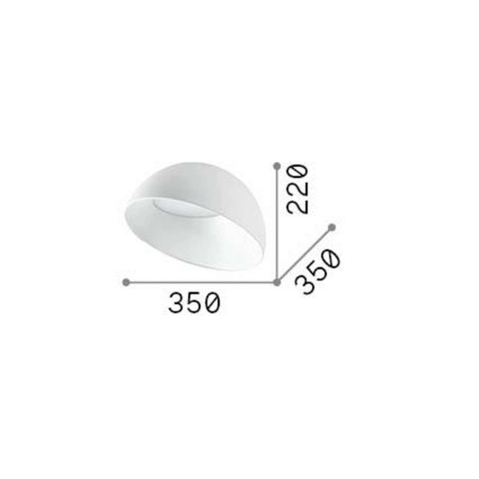 Ideal Lux Candeeiro de teto LED Corolla-2, branco, metal, Ø 35 cm
