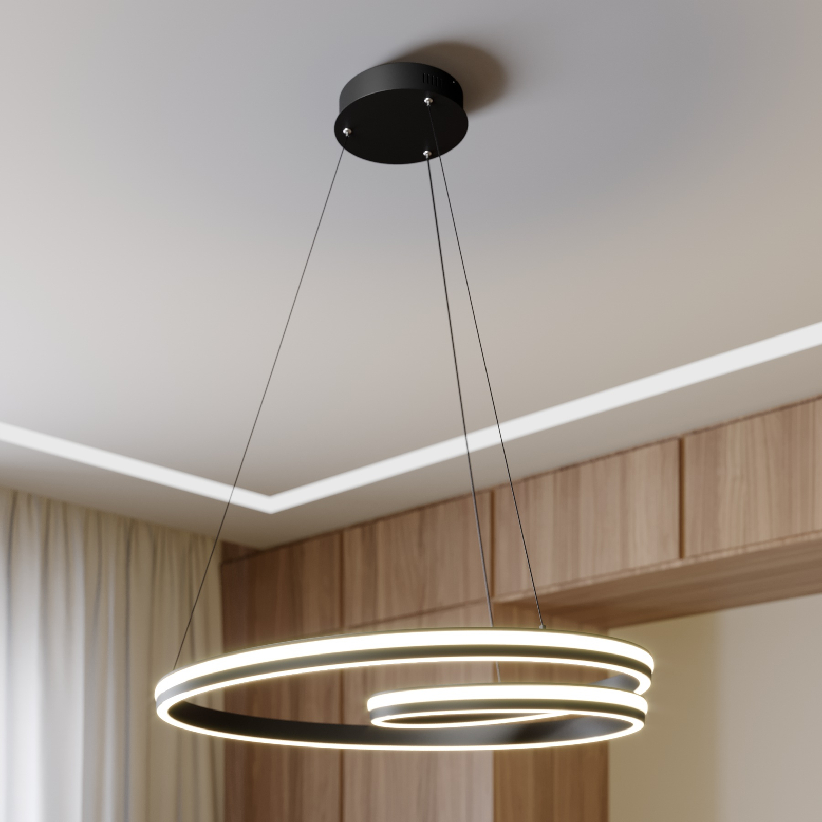 Lucande Gwydion LED hanging light, 80 cm