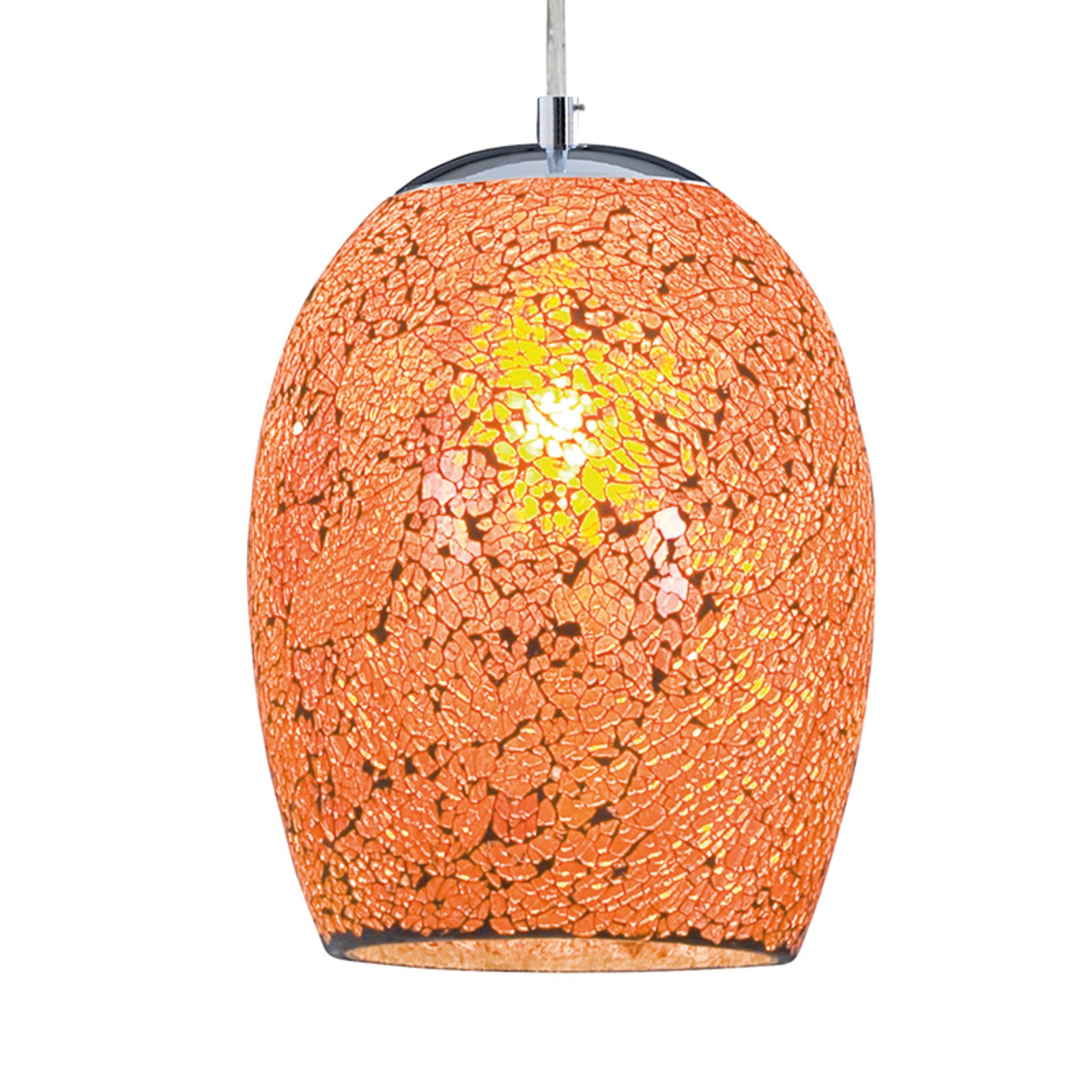 Crackle viseća lampa u krom narančastoj boji