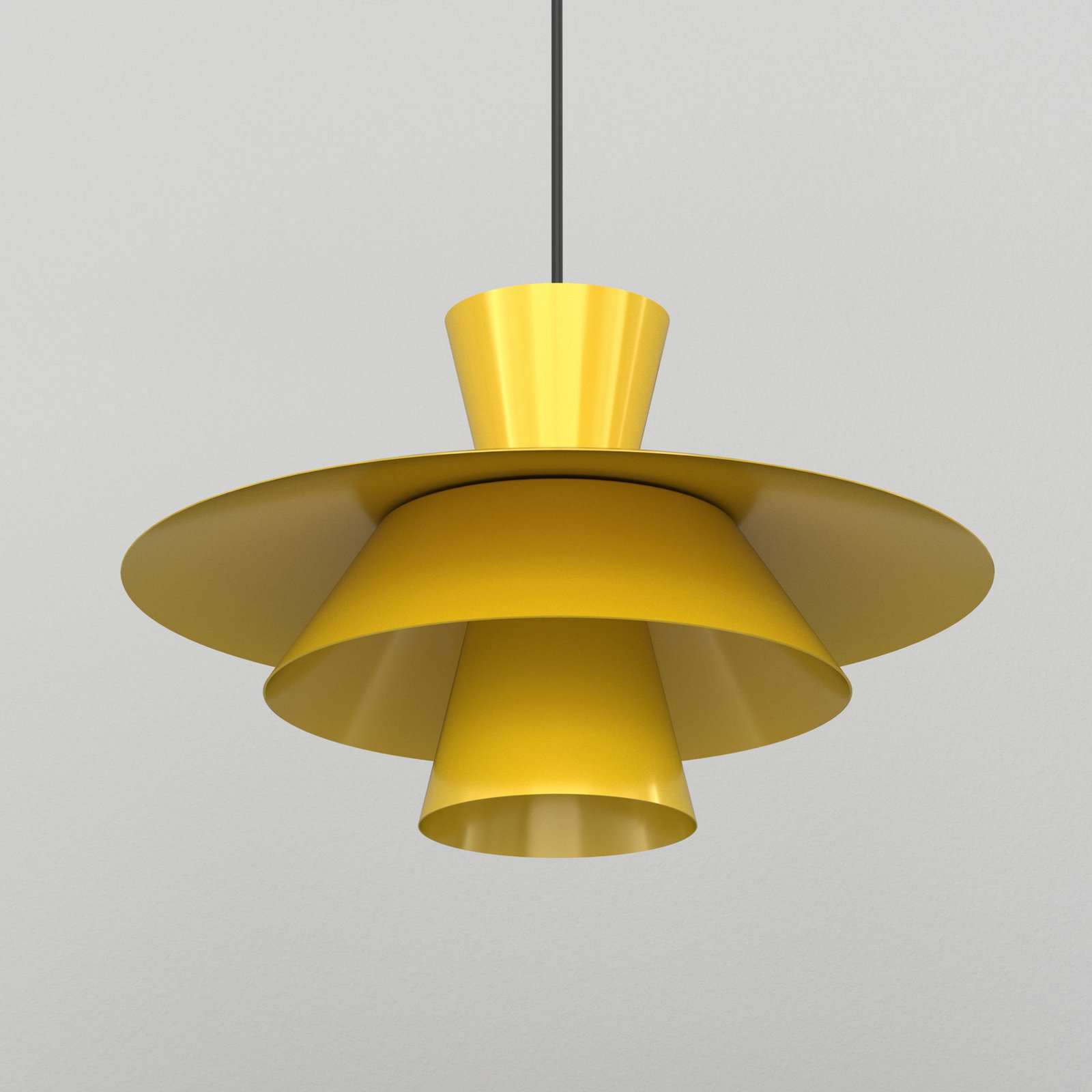 Suspension Plato, jaune moutarde, métal, Ø 38 cm, E27