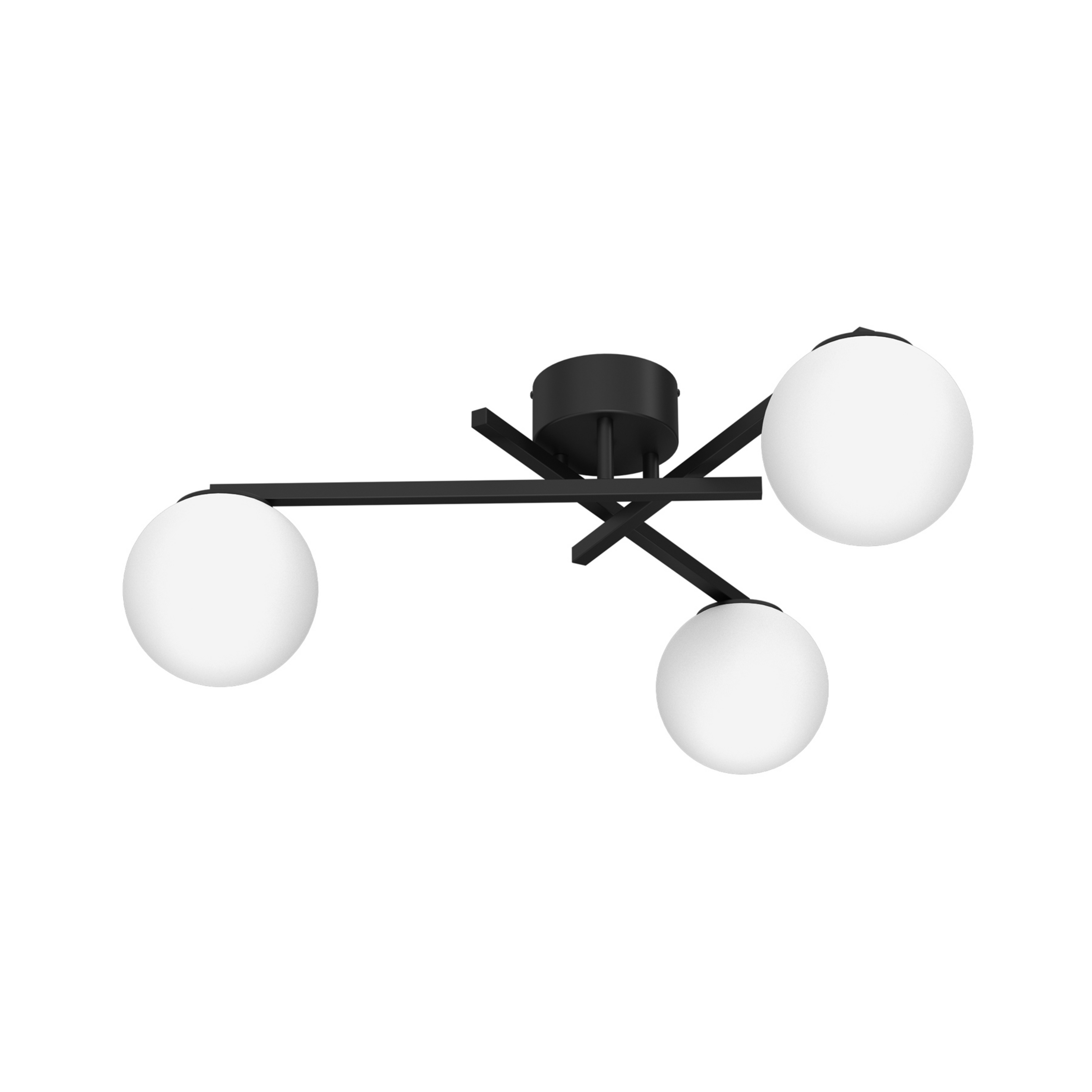 Loftlampe Rune med glasskærme, 3 lyskilder