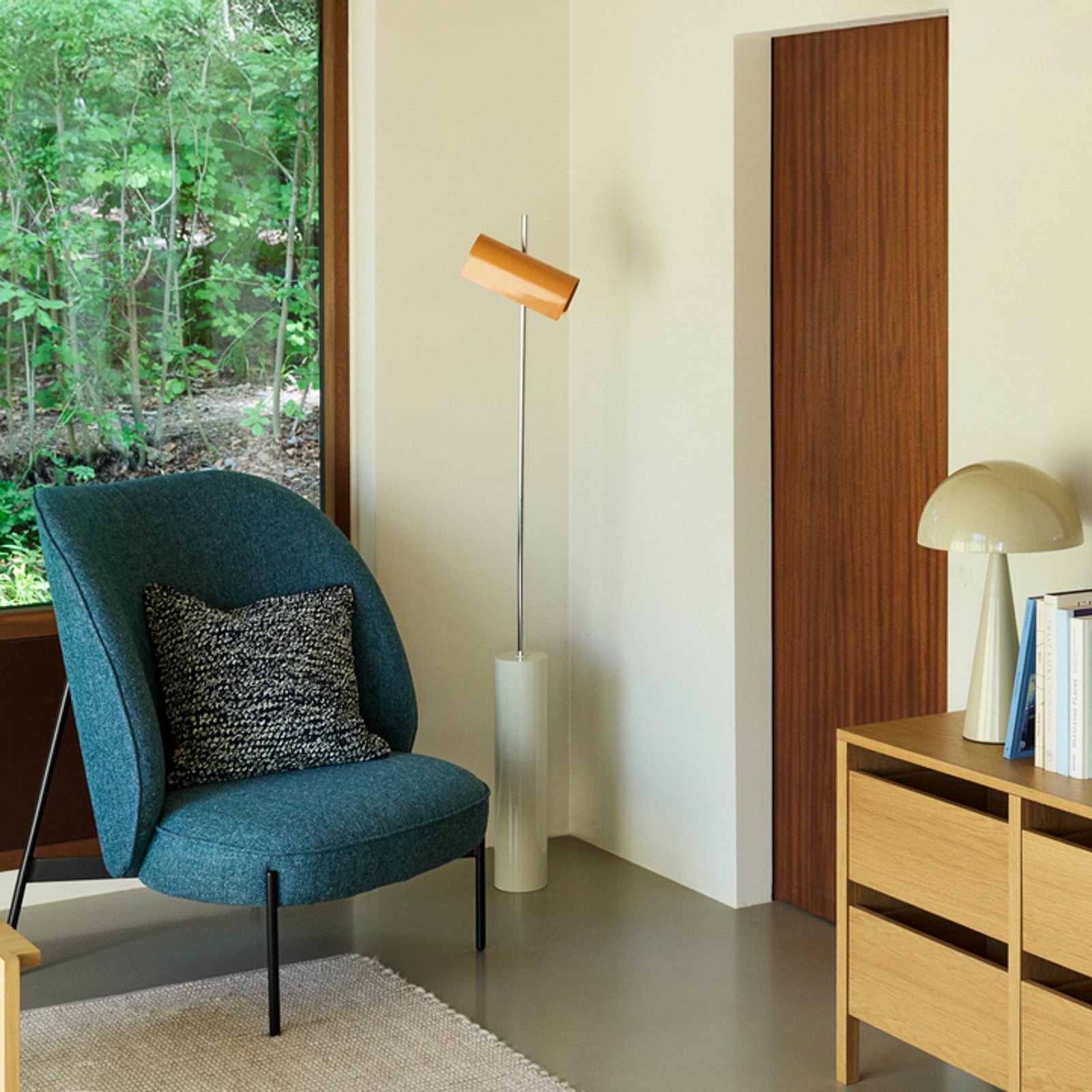 LED-Stehlampe Reflector, orangefarben, Höhe 160 cm, Eisen