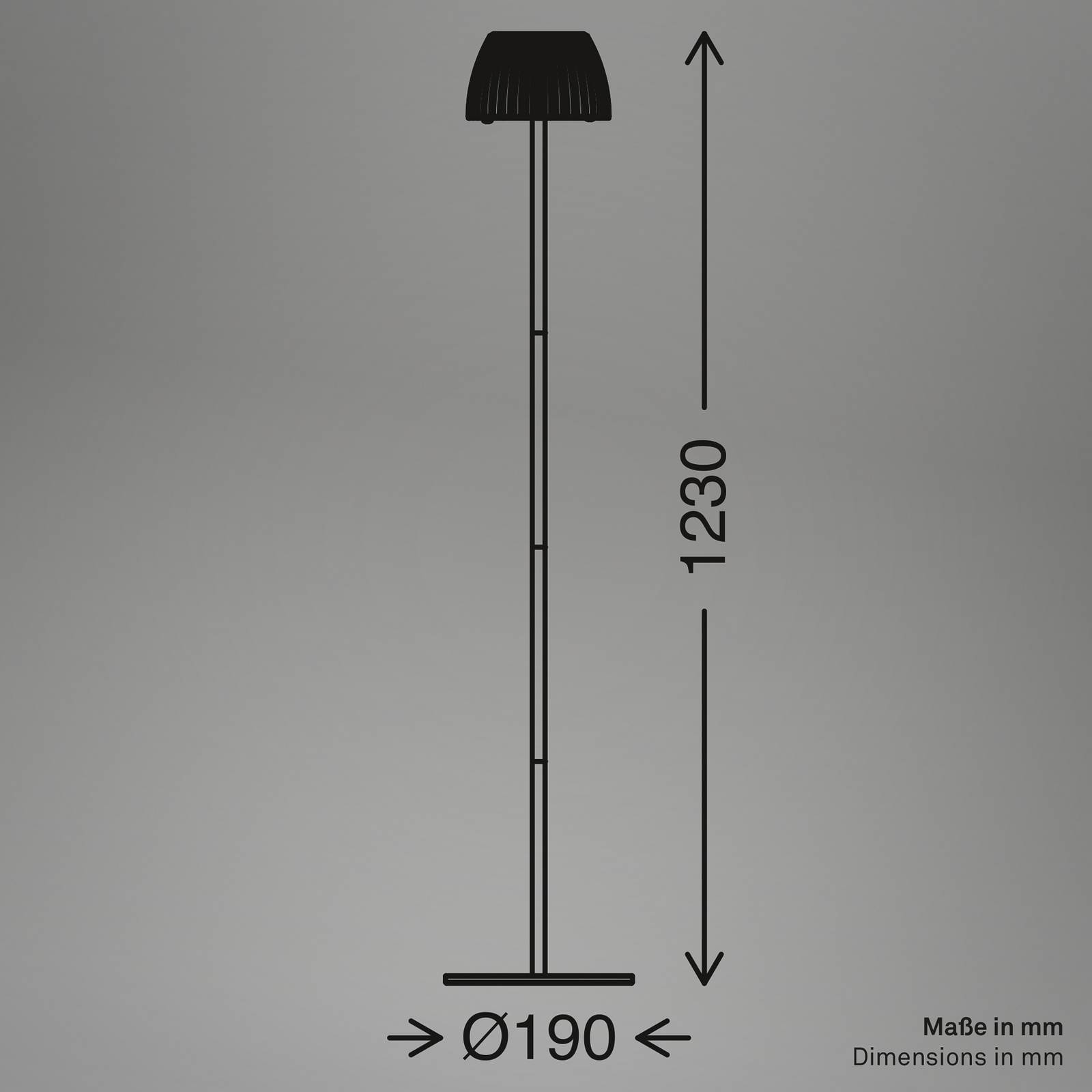 Lampa stojąca LED Loca, brązowa, wysokość 123 cm, tworzywo sztuczne/metal