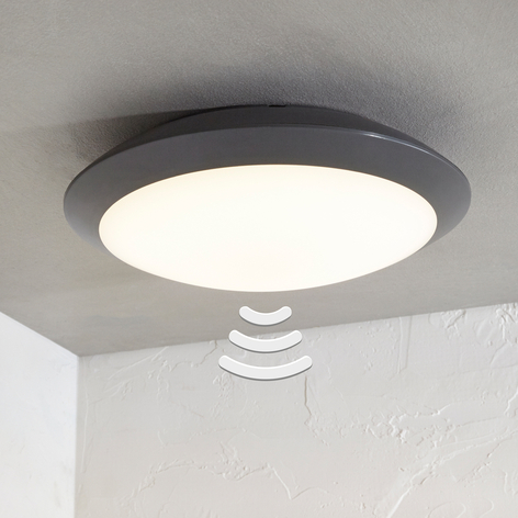 Lampa sufitowa zewn. LED Naira szara, z czujnikiem
