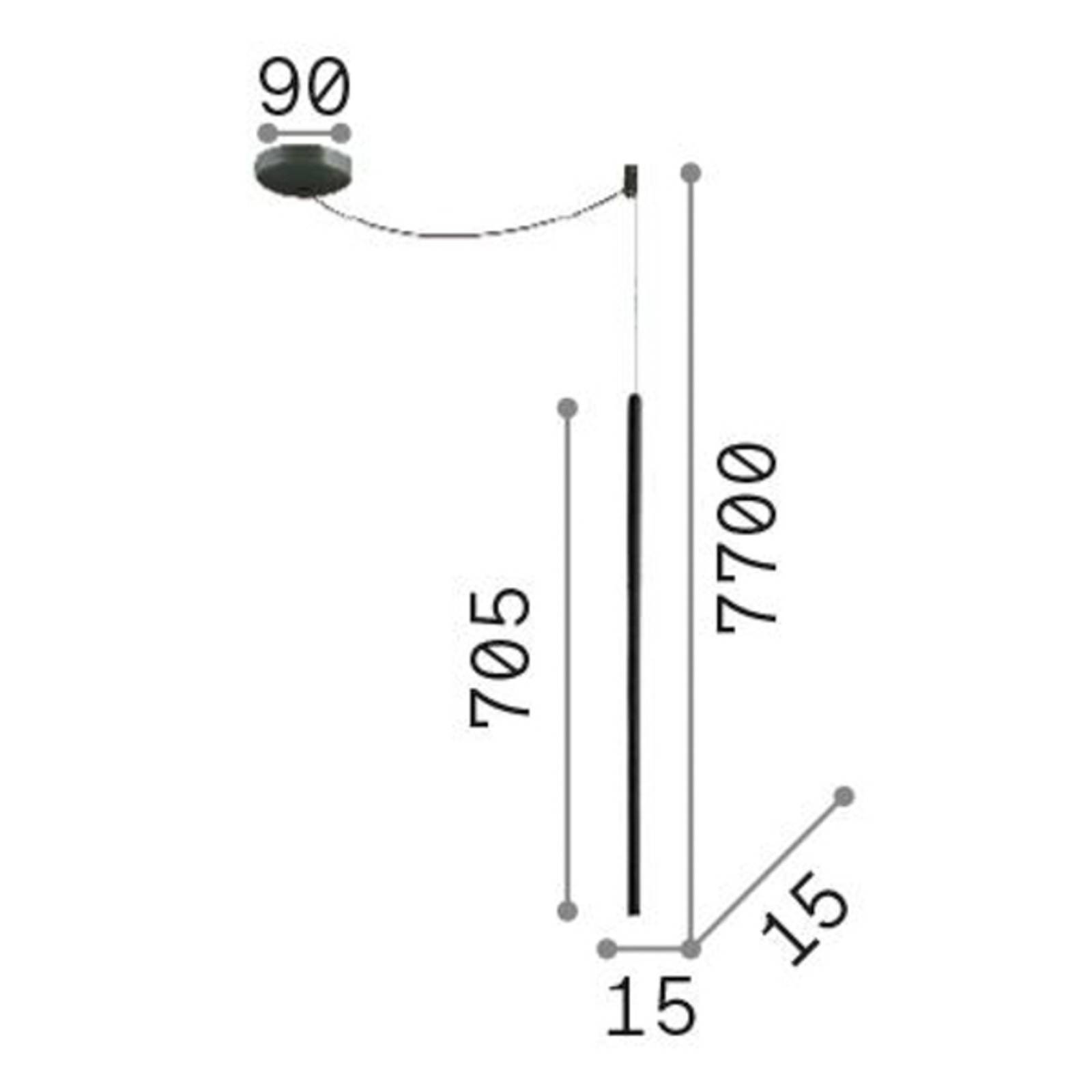 Ideallux Ideal Lux suspension LED Filo, blanc, métal, câble long