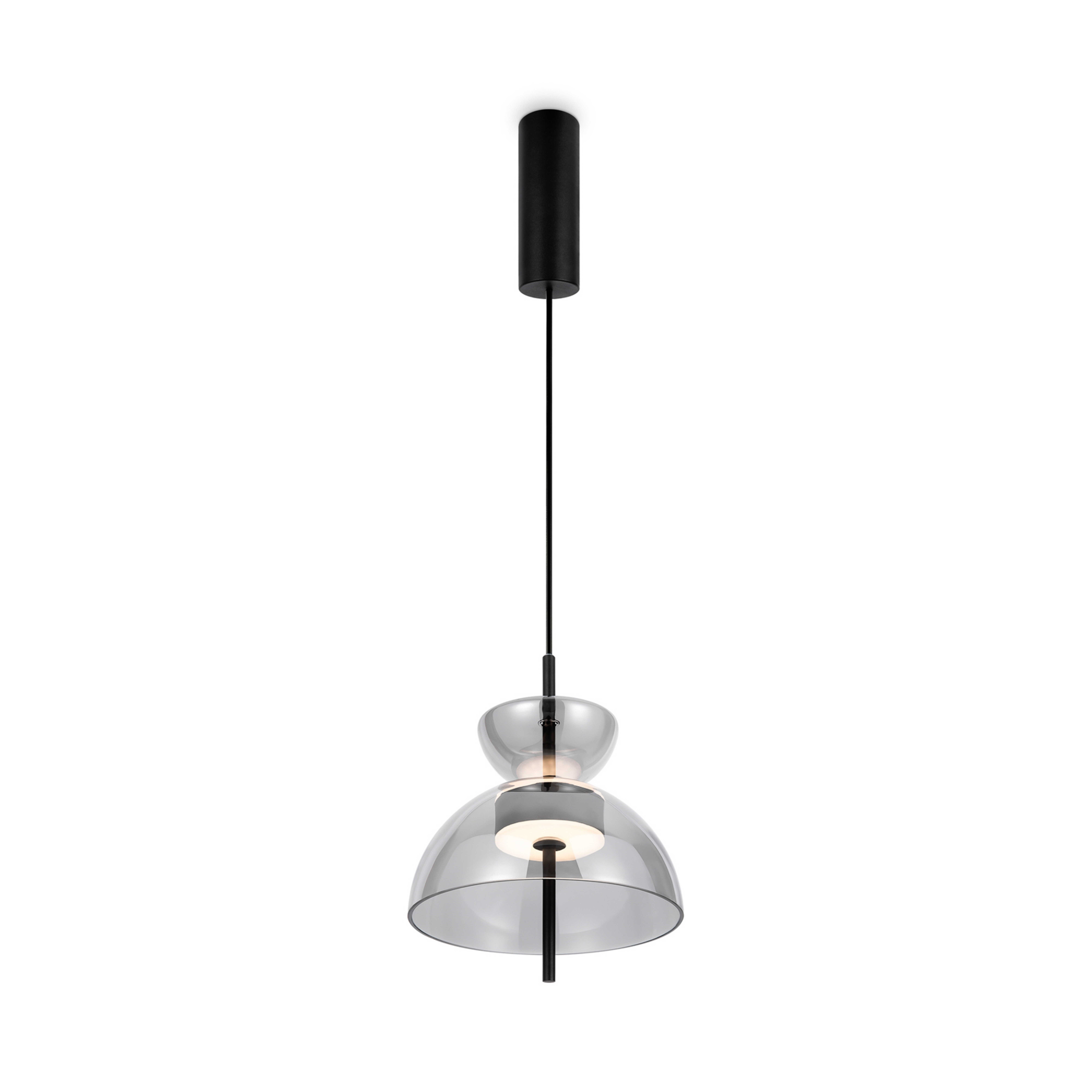 Maytoni Bangkok, tromleform, røgfarvet grå, Ø 25 cm, glas