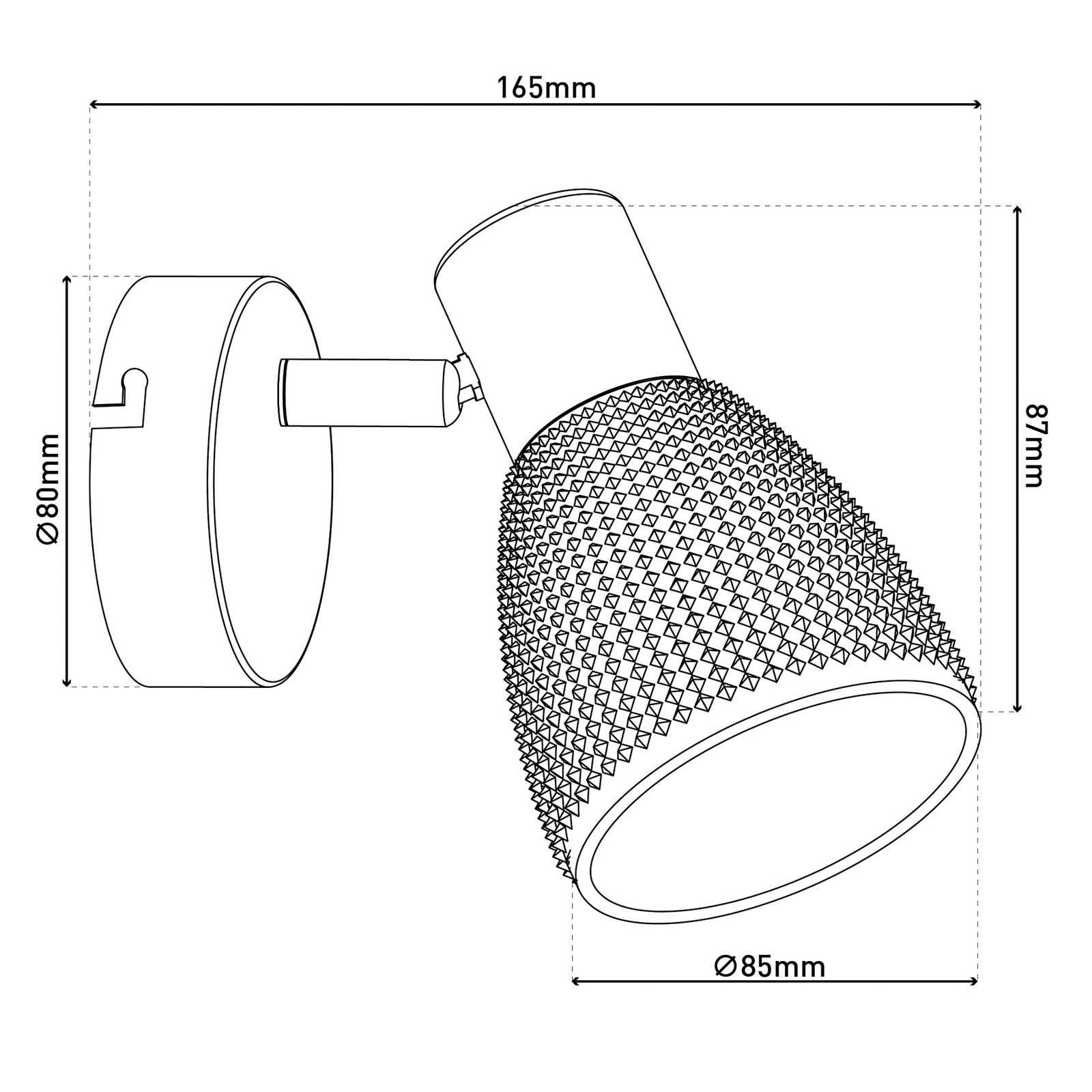 Candeeiro de parede Lindita, vidro, cinzento fumado, E14, orientável Candeeiro de parede Lindita, vidro, cinzento fumado, E14, orientável