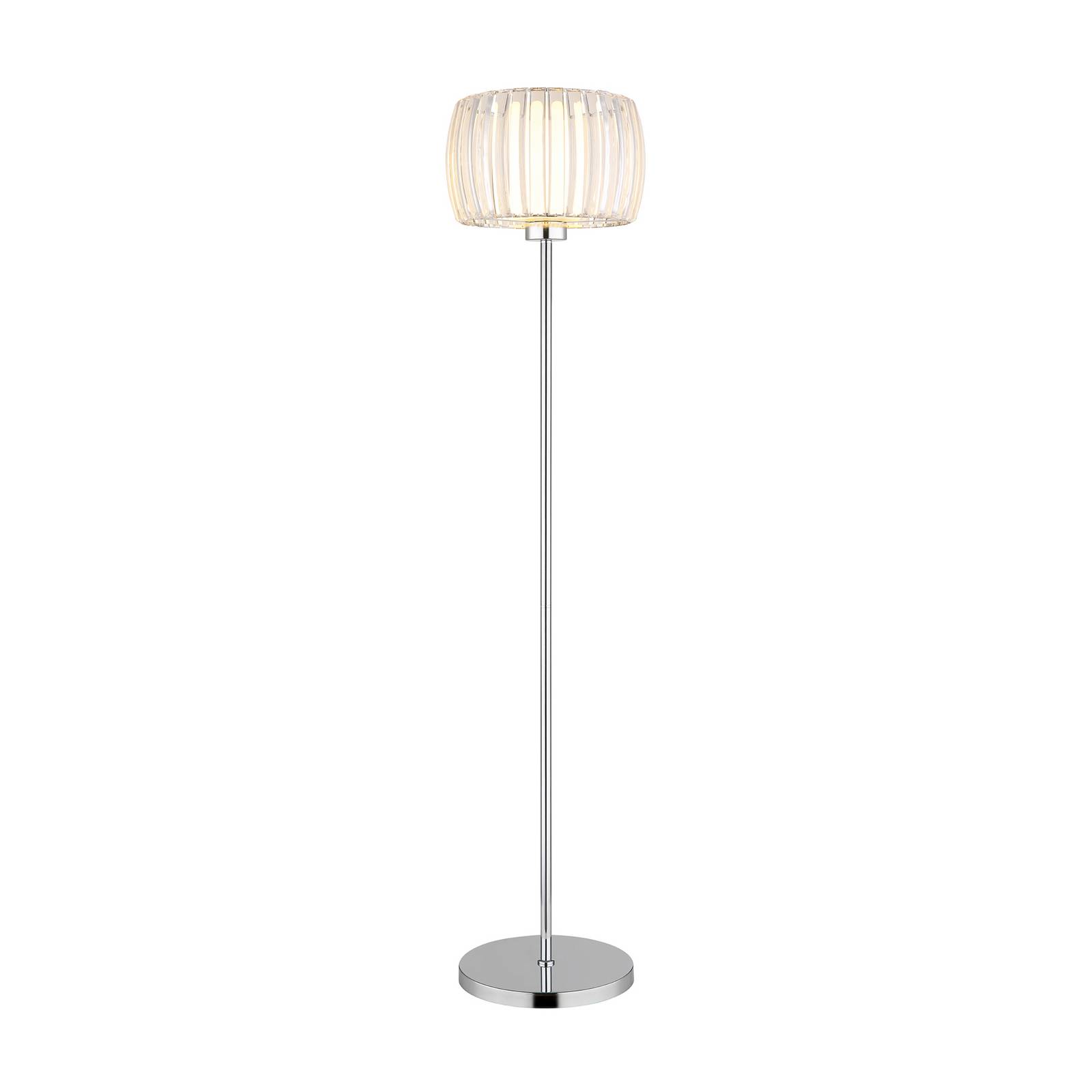 Stehleuchte Maribel, Höhe 150 cm, chrom/klar, Kunststoff