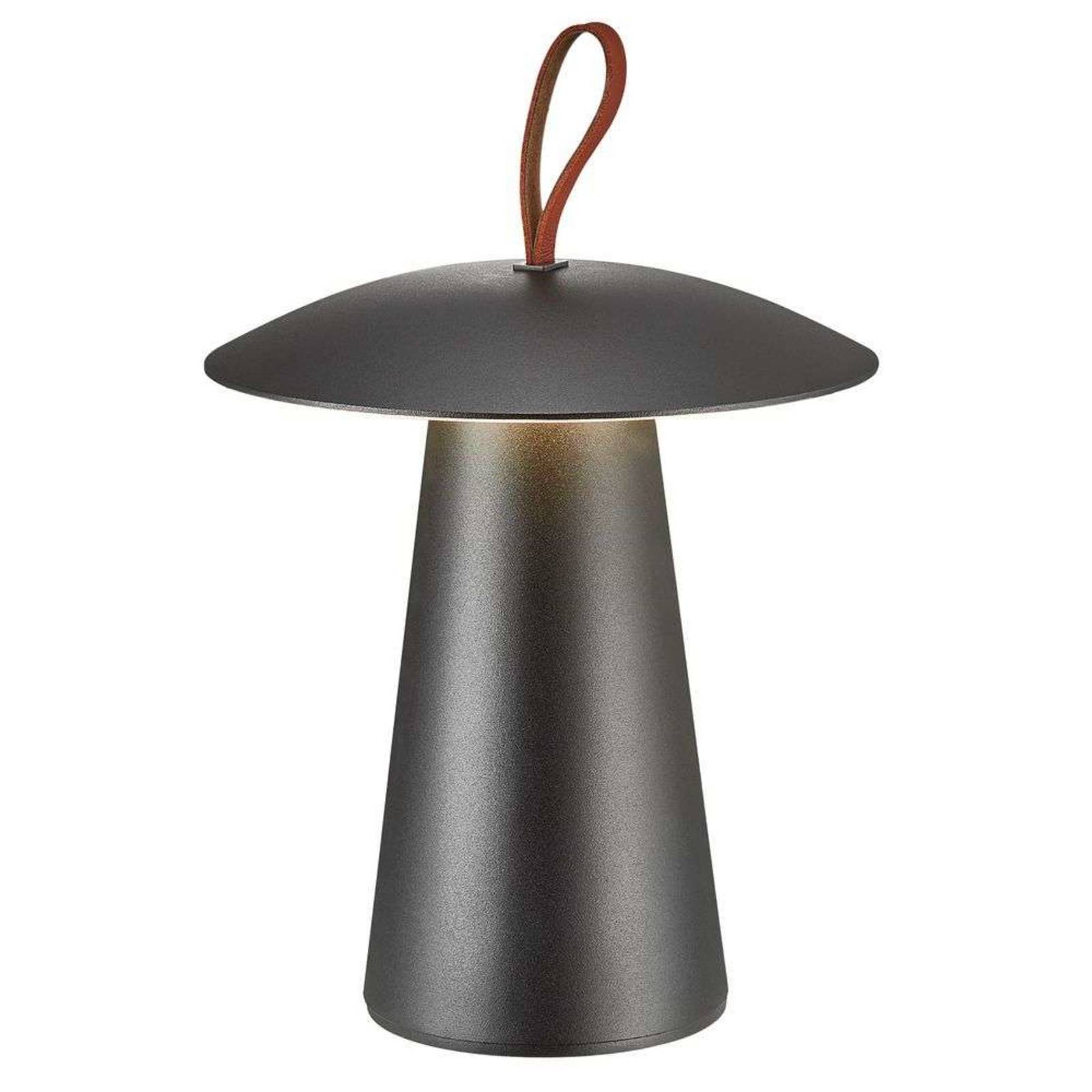 LED-Akku-Tischleuchte Ara To-Go, Aluminium, schwarz