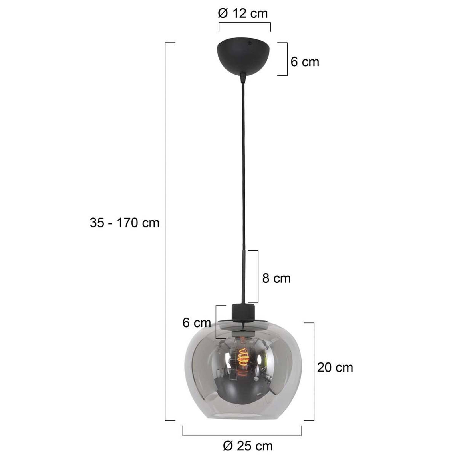 Steinhauer Suspension Lotus noir 1 lampe verre métal