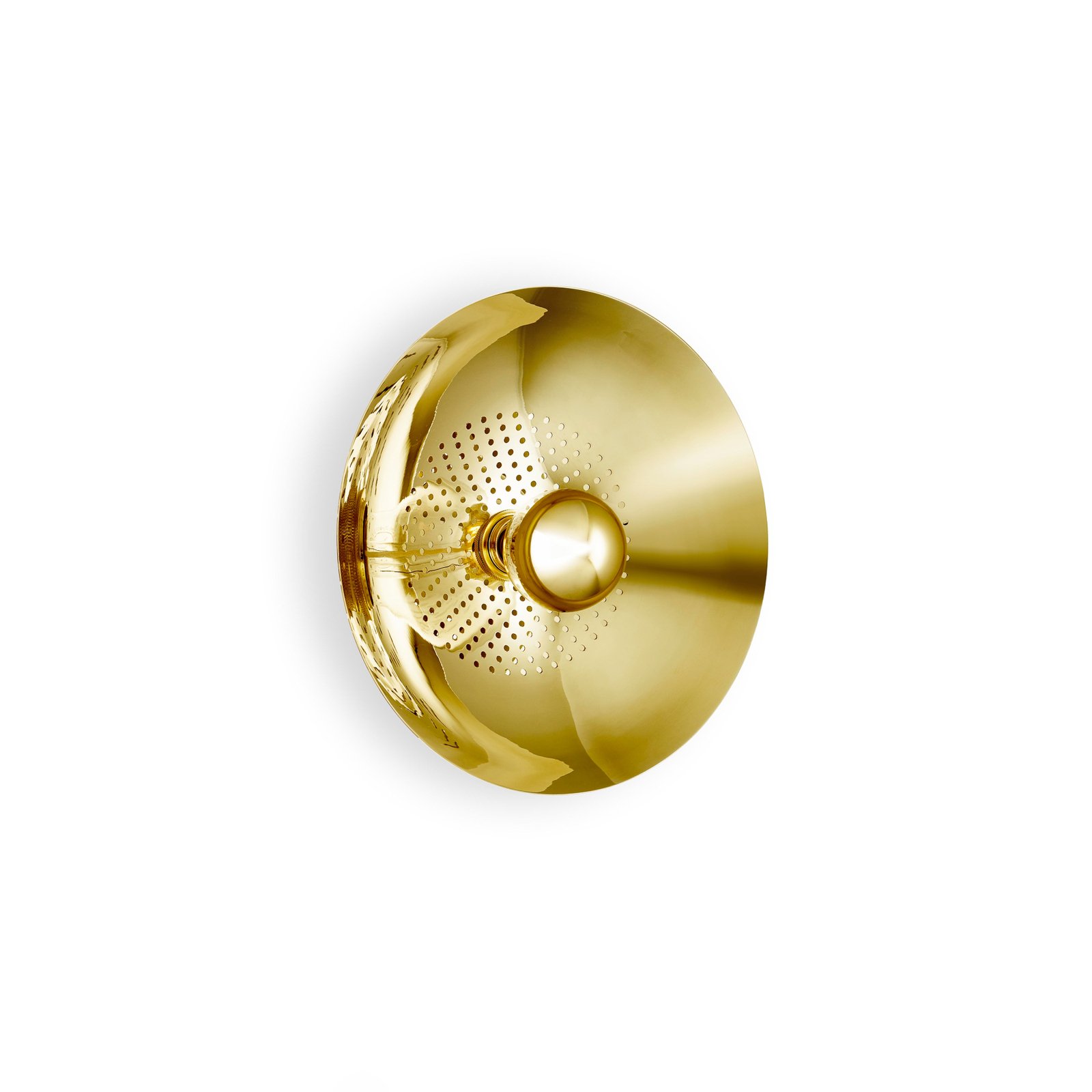 Wandlamp Gezocht, stekker, ijzer, goud, Ø 32 cm