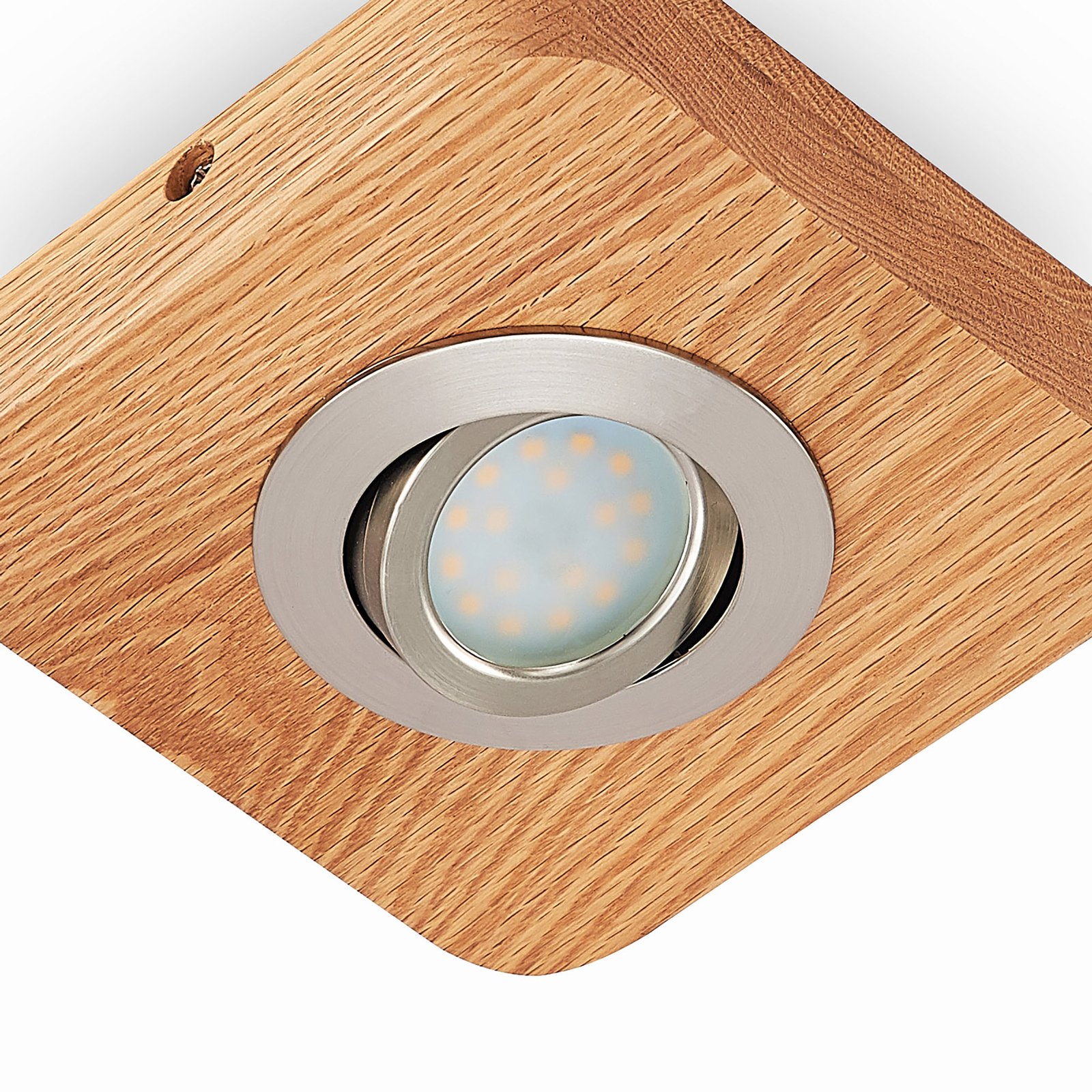 Lindby Mikari plafoniera LED di legno, 1 luce
