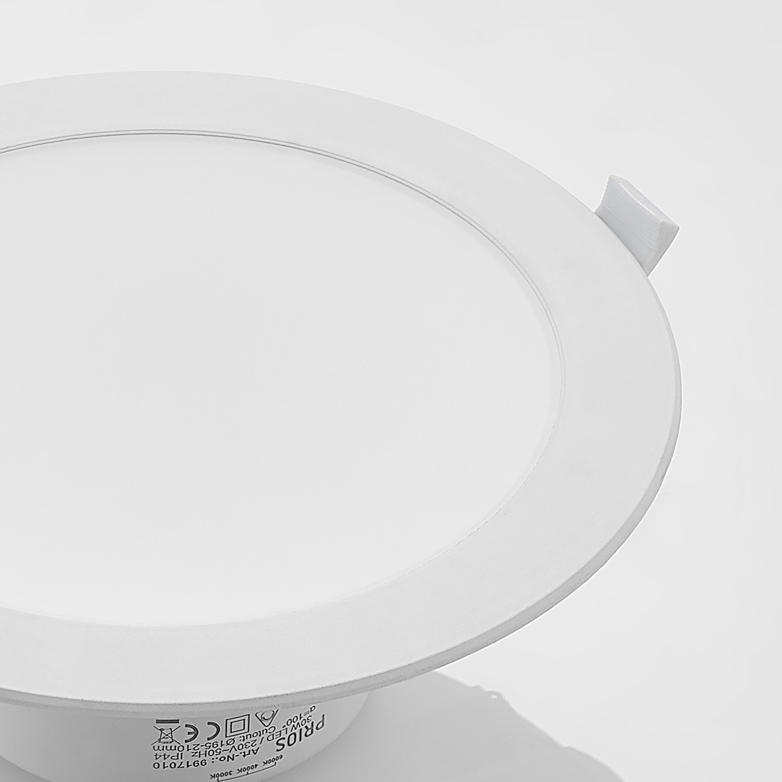Prios Rida spot wpuszczany LED, CCT, 22,5 cm, 30 W