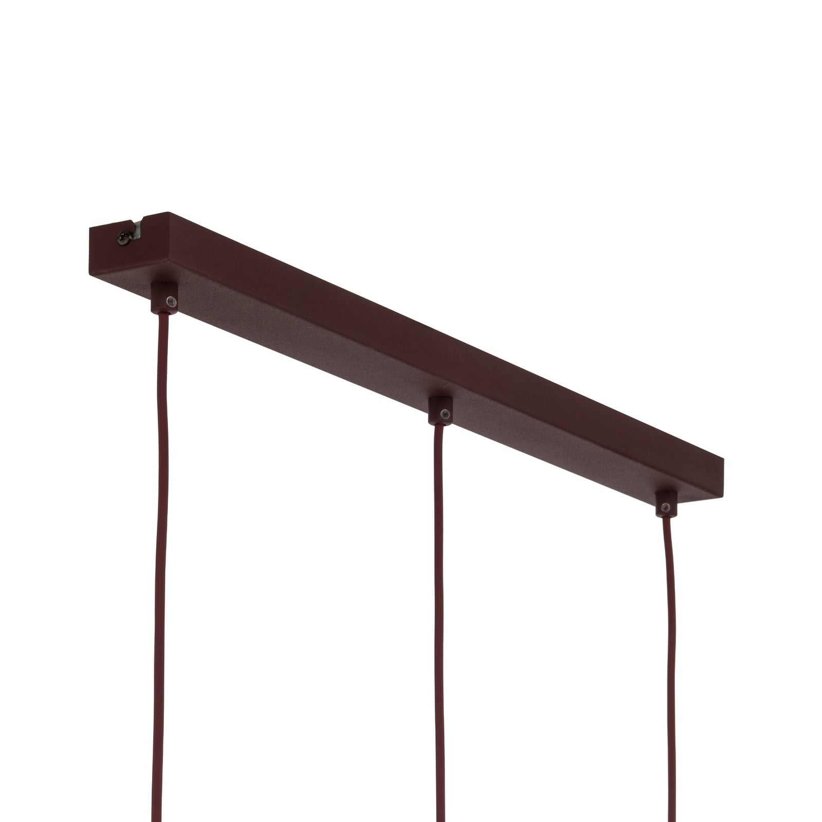 Hängelampe Sool, dunkelrot, Länge 65 cm, 3-flg., Metall, E27