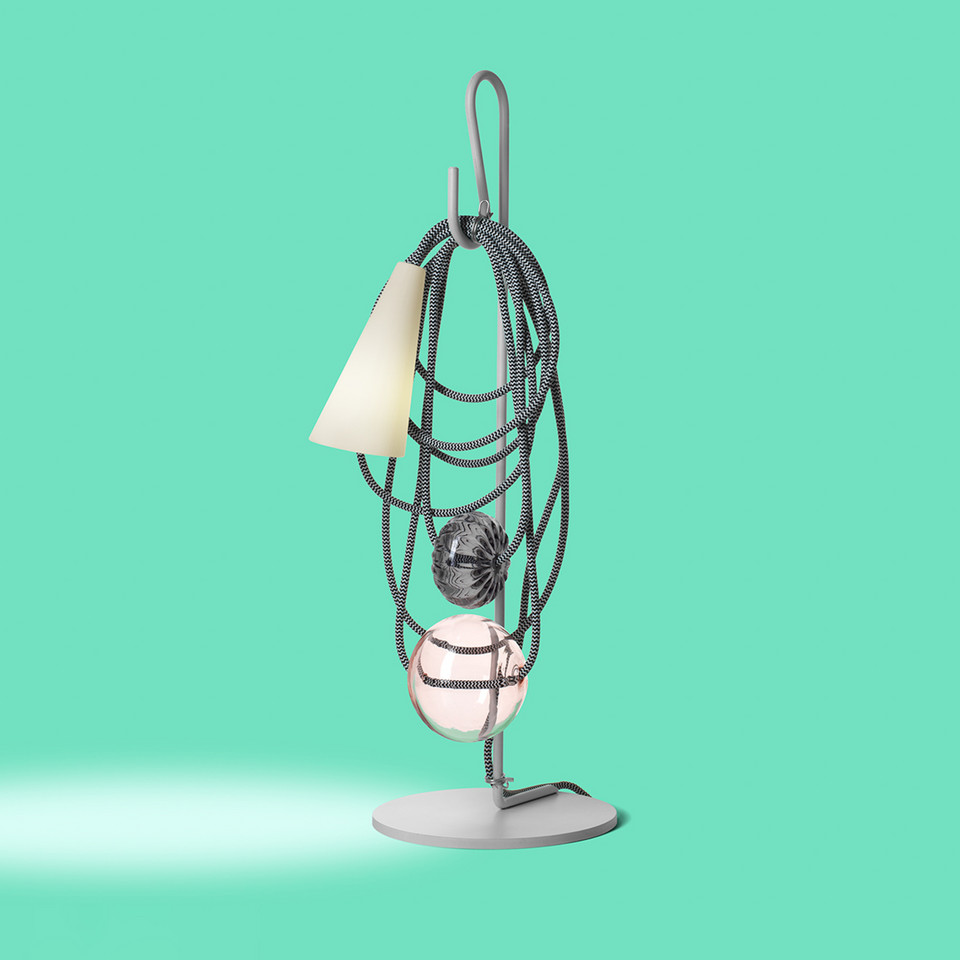 Foscarini Filo Bordslampa Amethyst Quenn, grå från Foscarini