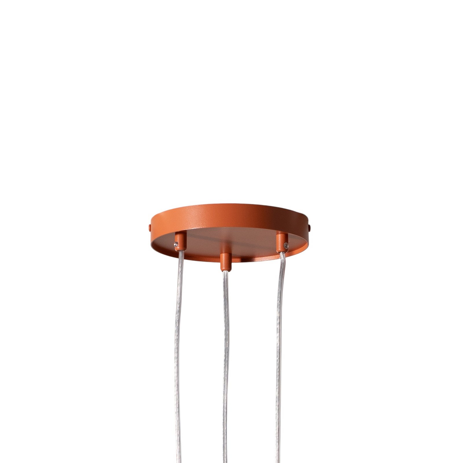 Sopel 3 pendant light, brick red, round, 3-bulb, steel, G9