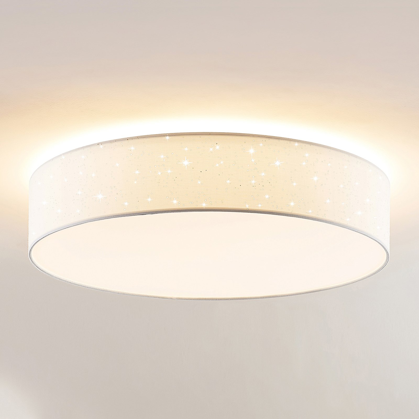 Lindby Ellamina plafón LED, 60 cm, blanco