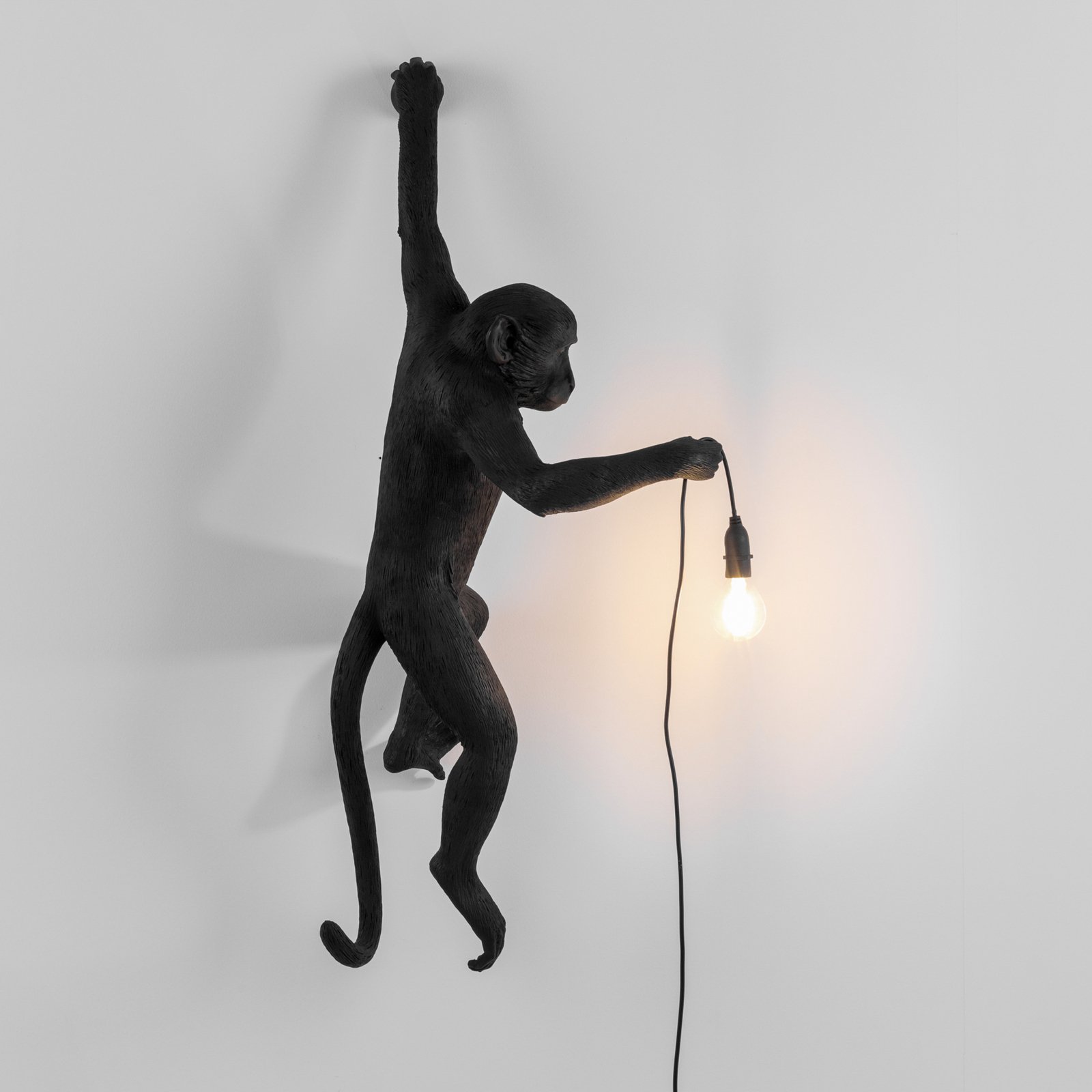 Monkey Hanging Candeeiro de Parede Exterior Left Black - Seletti