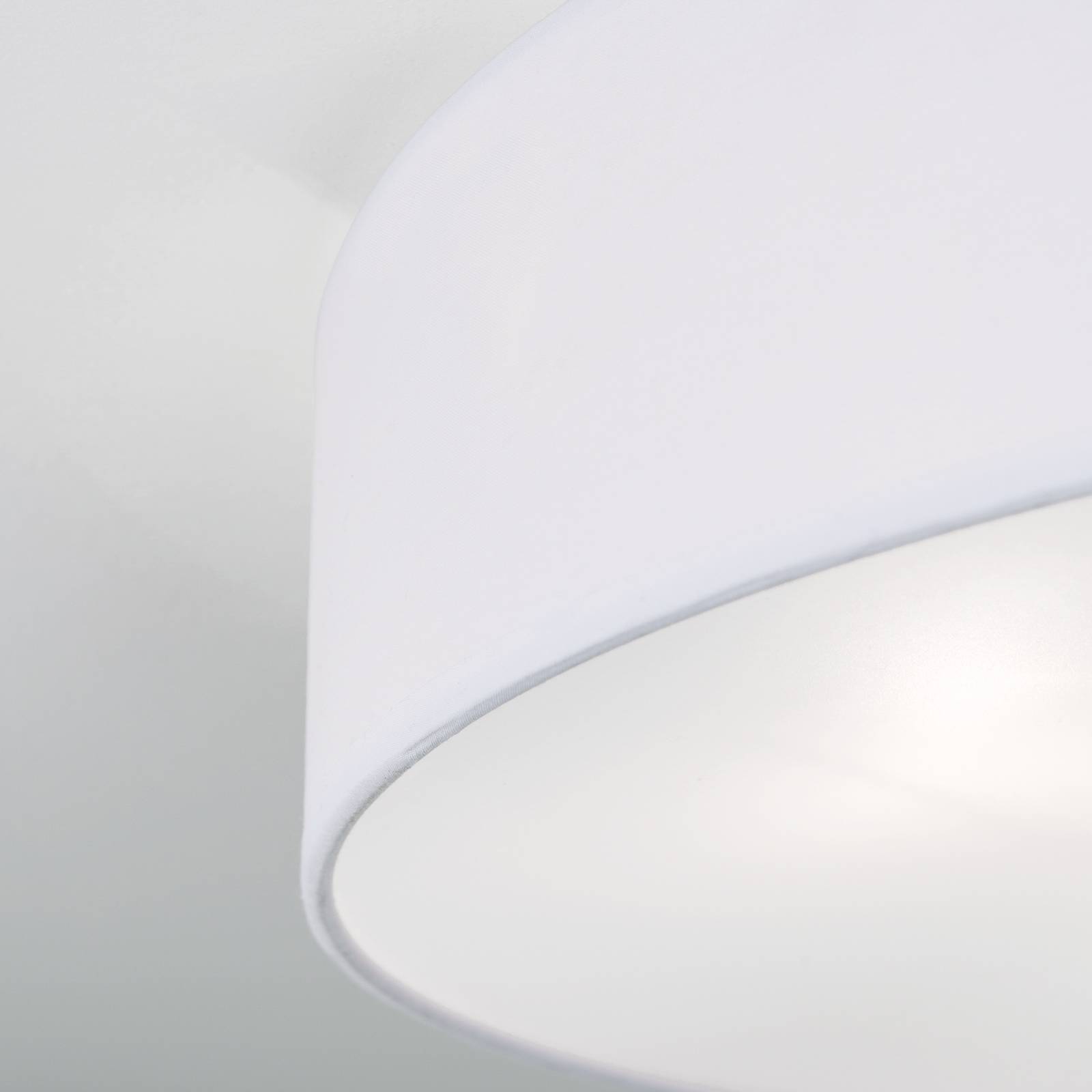 Lampa sufitowa Ufo z lnianym kloszem, biała