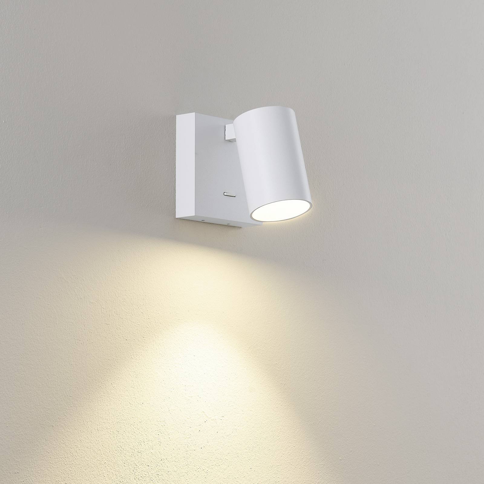 CAN TILT spot ścienny, biały, 10 x 10 cm, metal, przełącznik GU10