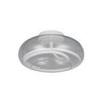 Lámpara LED de techo Tarsia, blanco mate, Ø 40 cm, cristal