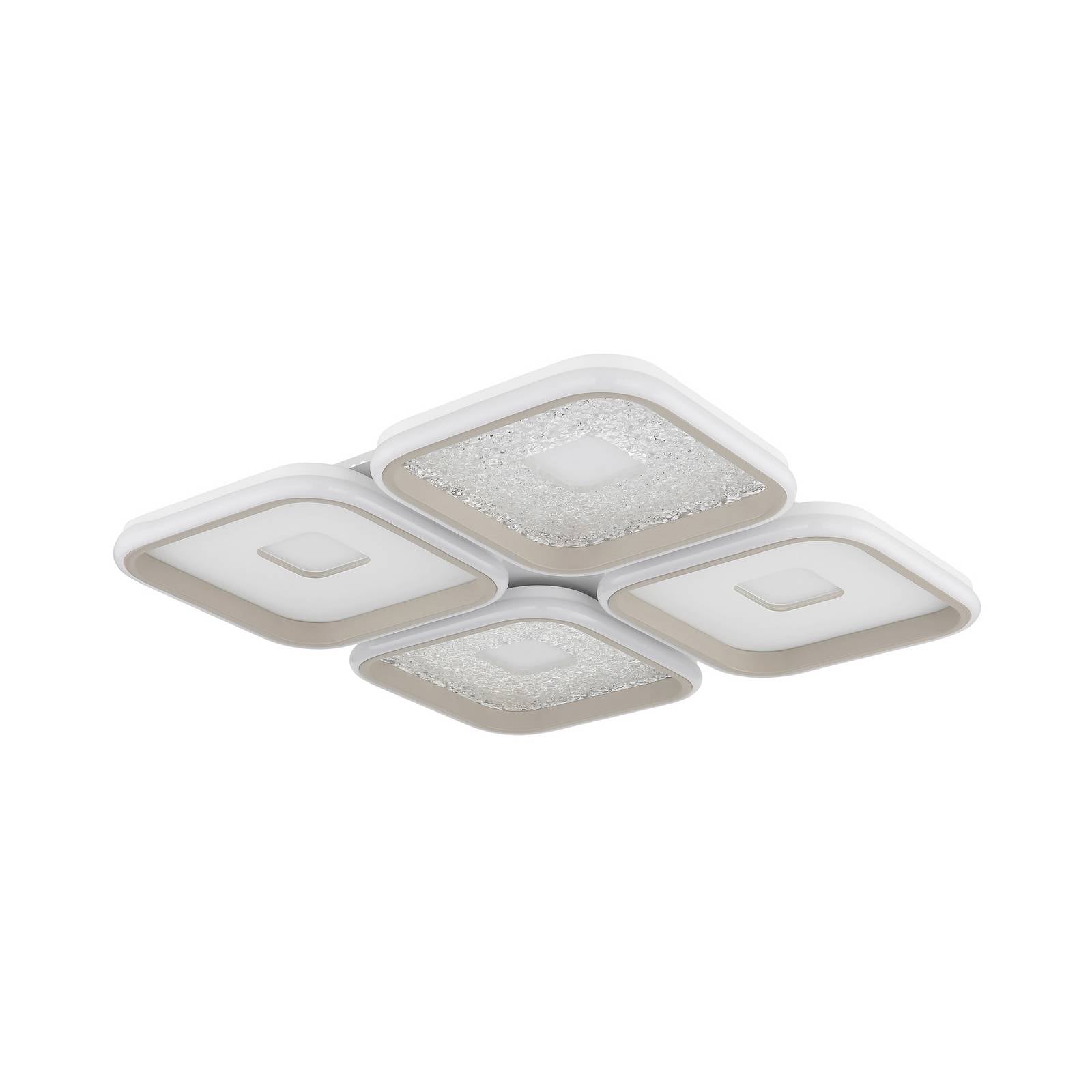 LED-Deckenlampe Mosaiko, Länge 54 cm, weiß/sand Metall