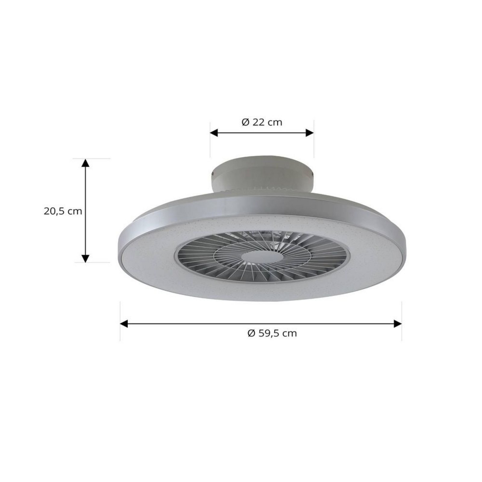 Paavo LED Smart Ventilador de techo Gris - Lindby