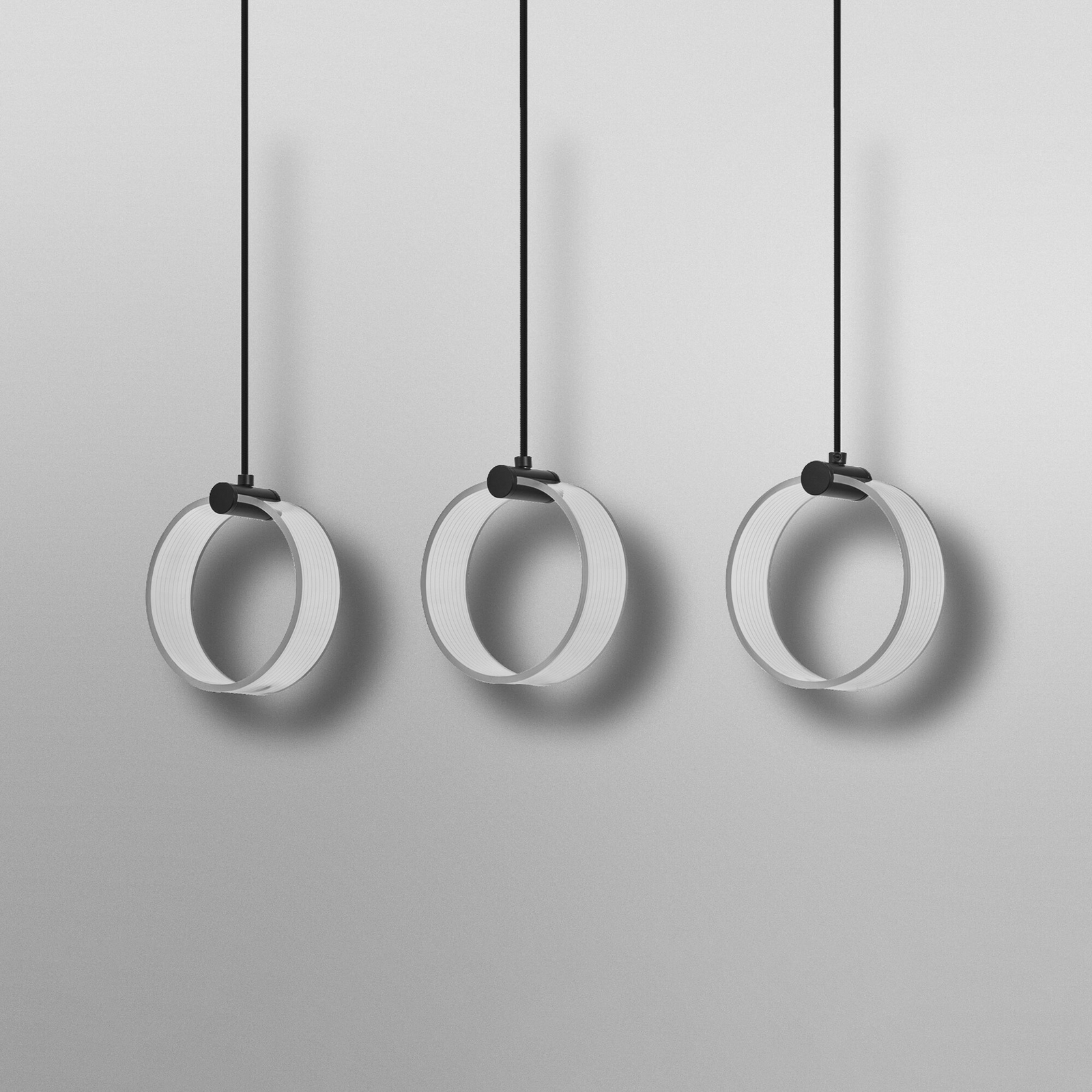 OSRAM LED-Hängelampe Decor Circle, 3-fl. lang, CCT, schwarz