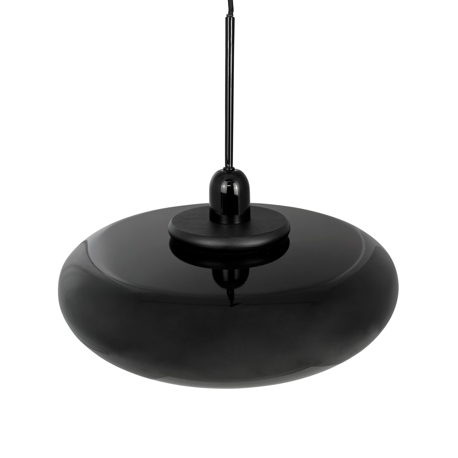 Dyberg Larsen hanging light Planet, black, Ø 40 cm, metal