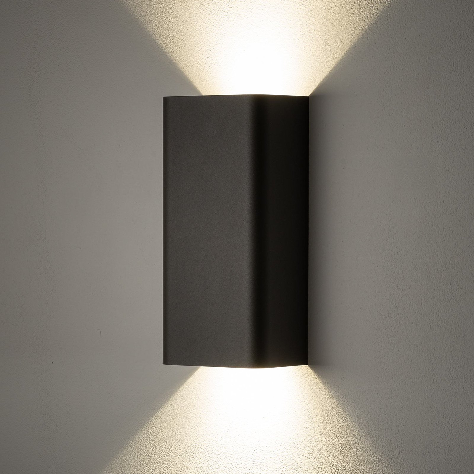 Wall light Bergen, dark grey, metal, 23 cm high, GU10