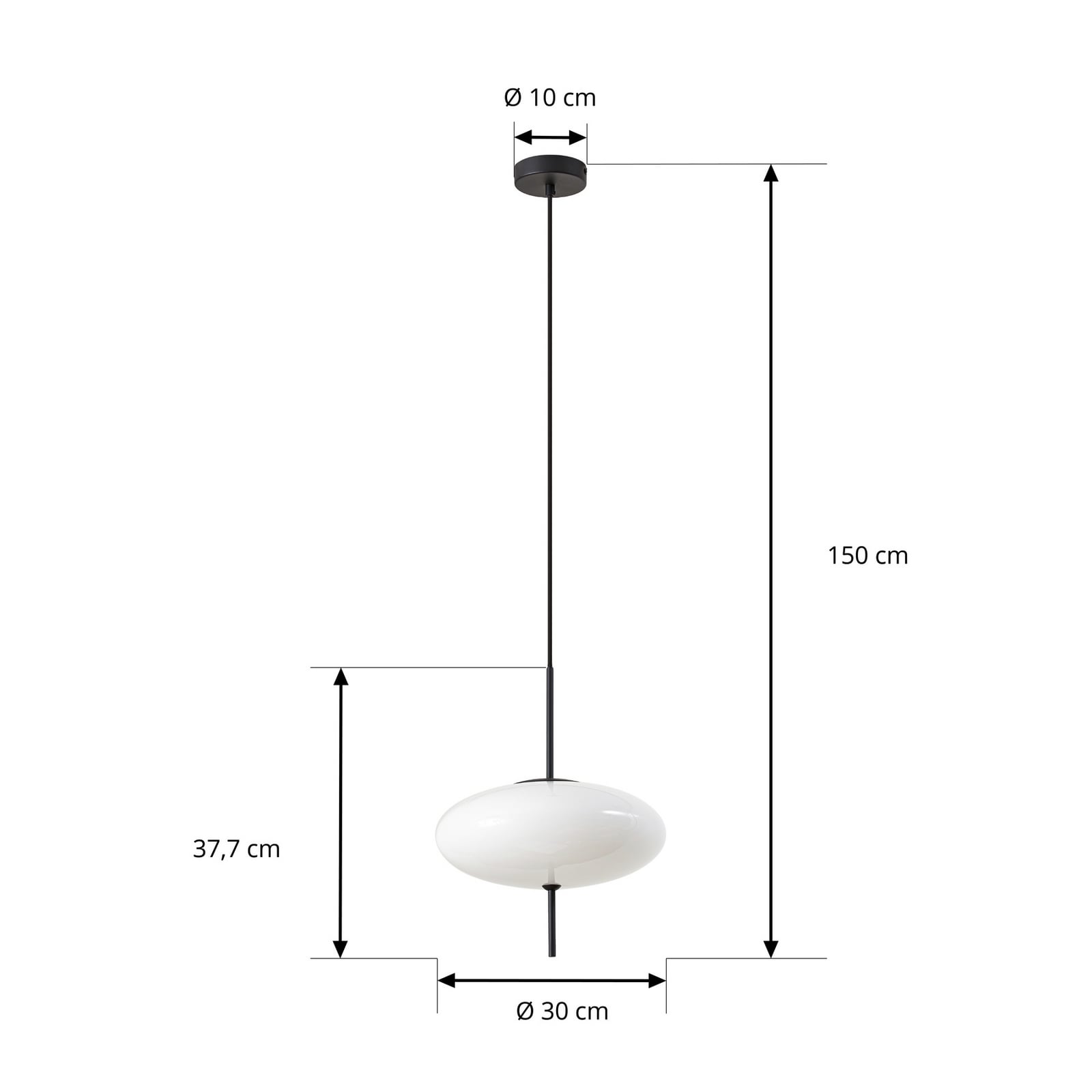 Lindby pakabinamas šviestuvas Hikari, Ø 30 cm, baltas, stiklas, E14