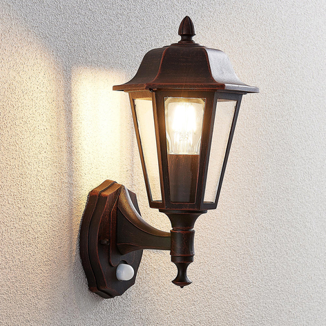 Noor outdoor wall light with a motion detector