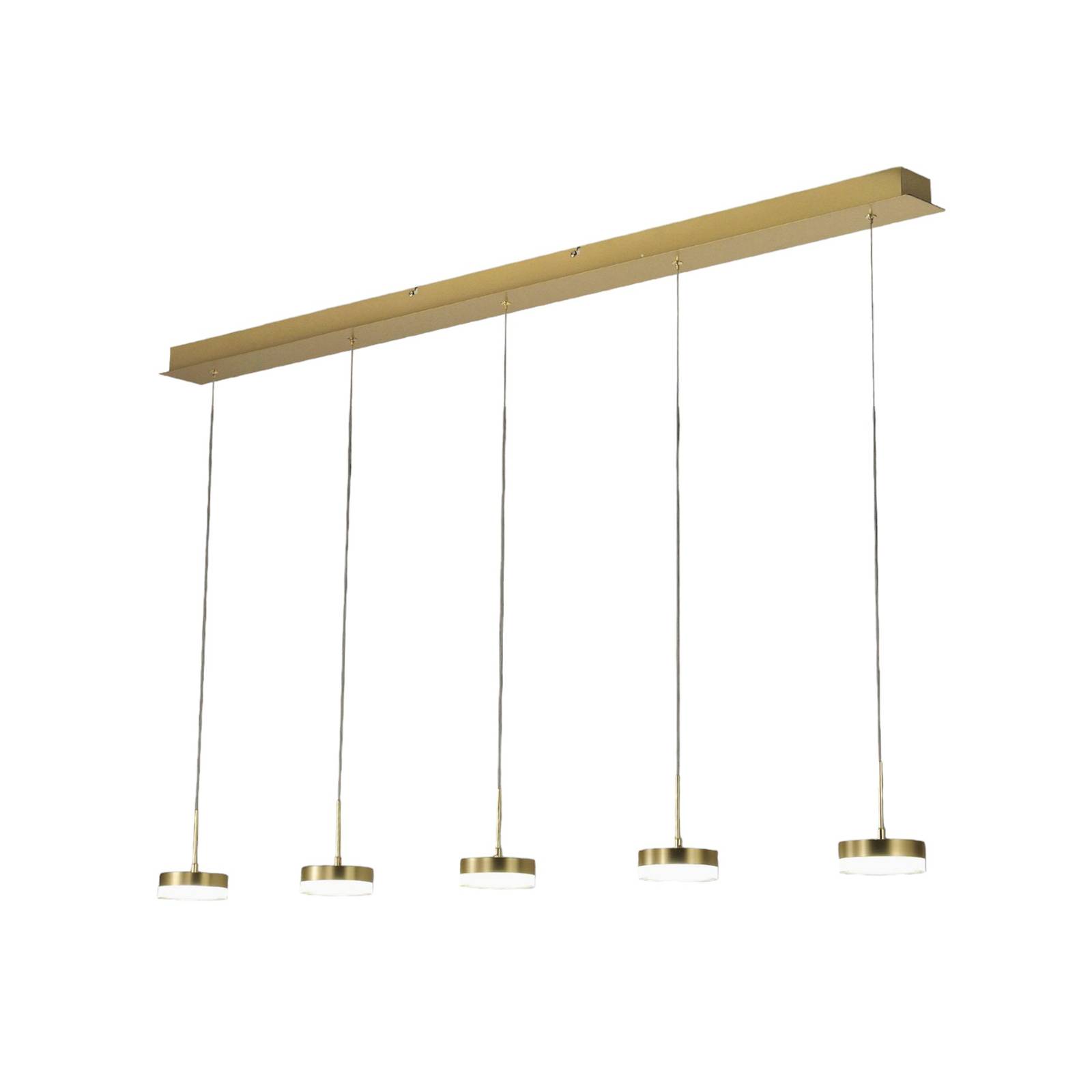 LED-Hängeleuchte Dunk, messing, 5-flammig, 3.000 K, Metall