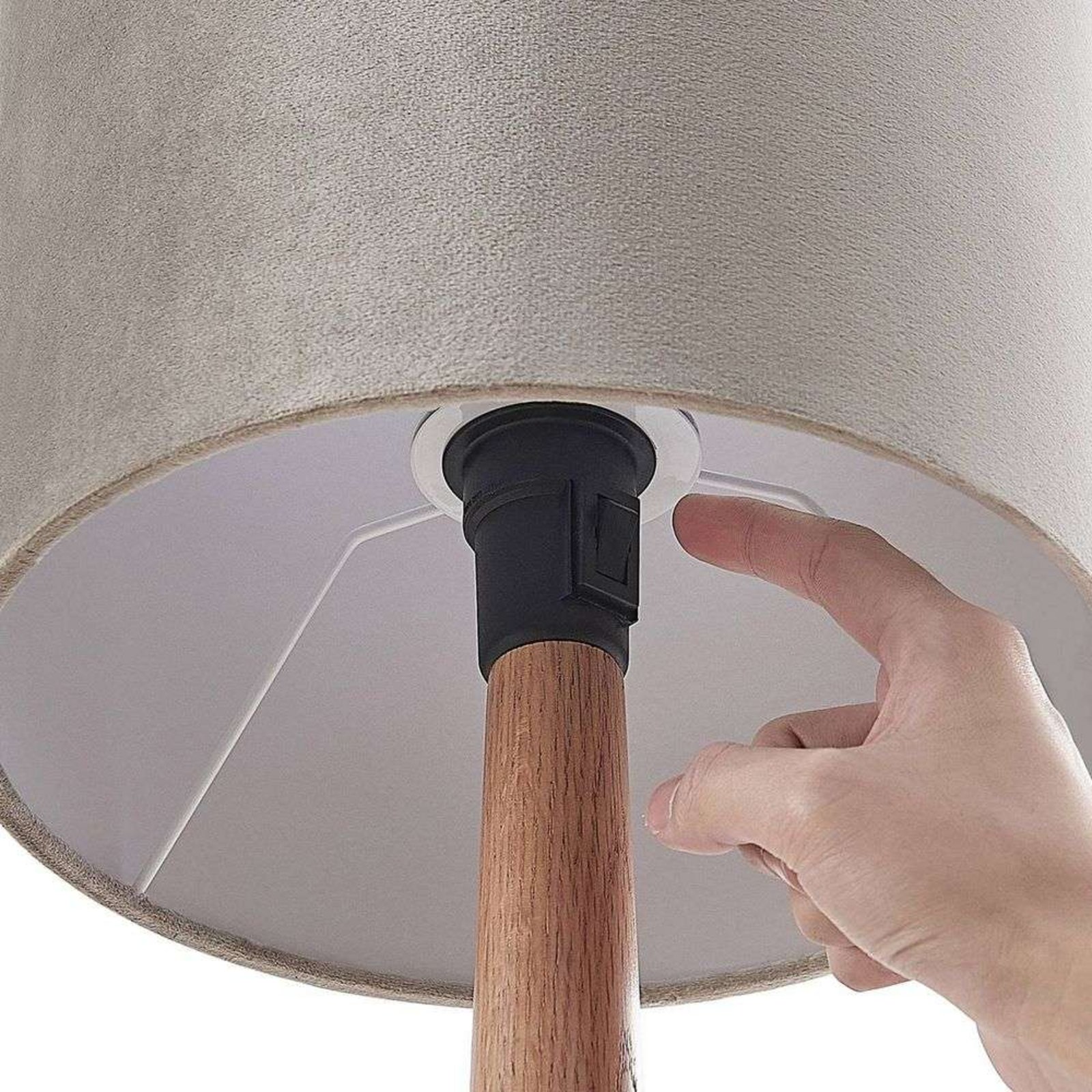 Heily Cylinder High Table Lamp Grey - Lucande