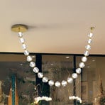 Zaria LED pendant light, 21-fl., gold, clear, metal, acrylic