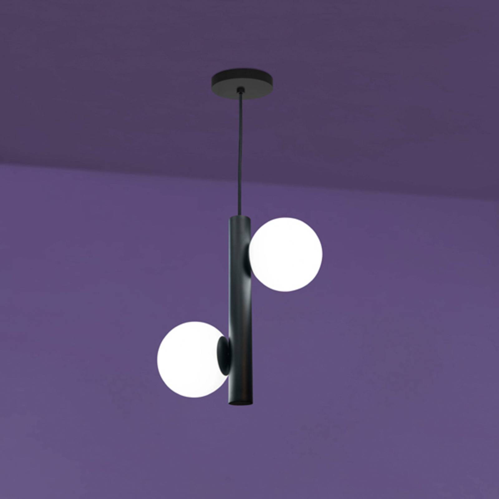 Hanglamp Tin-Tin, 2-lamps, zwart