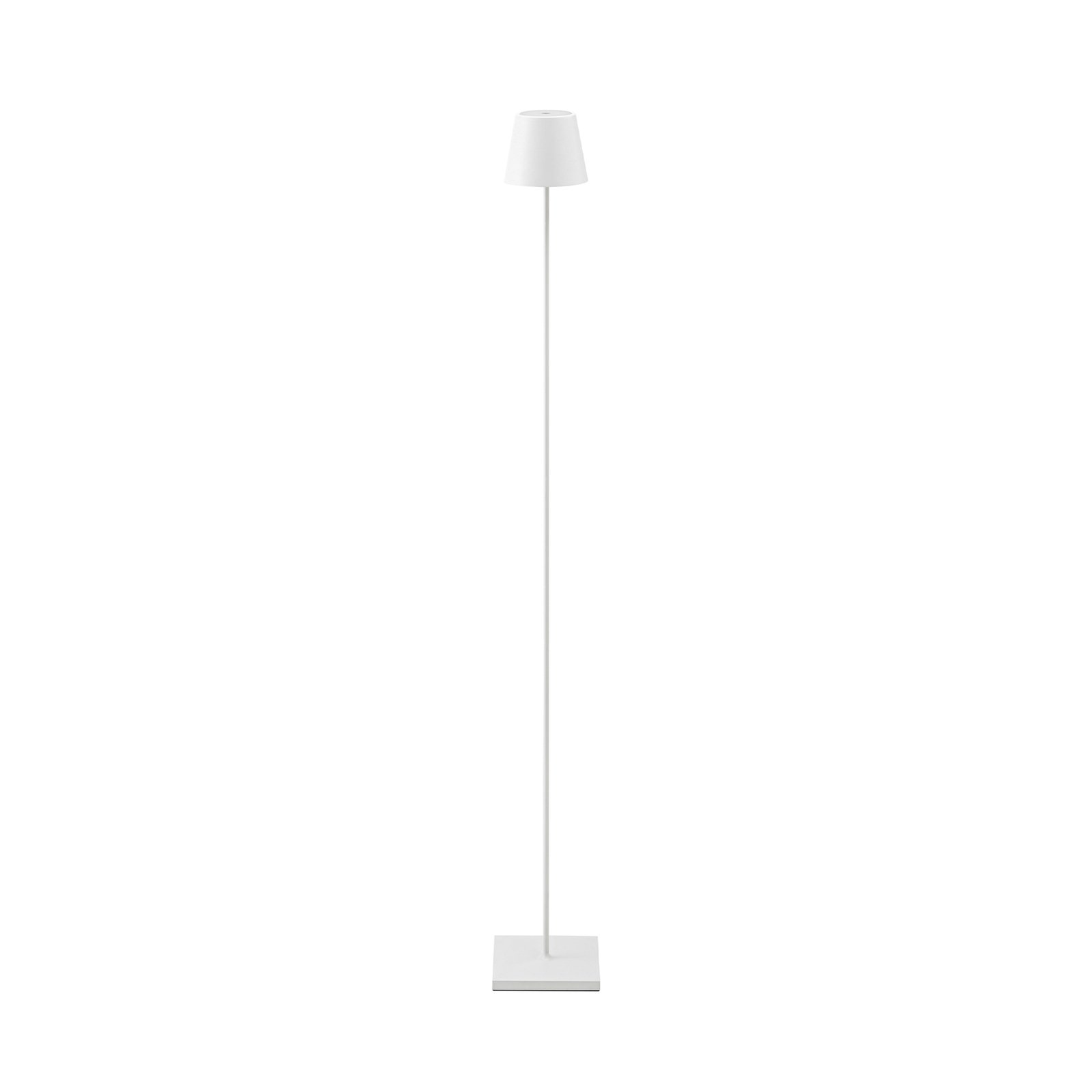 Lámpara de pie LED recargable Nuindie IP54 120 cm redonda USB-C blanco