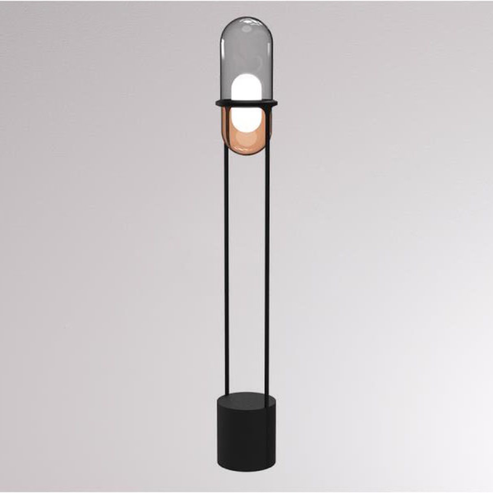 LOUM Pille LED vloerlamp grijs/koper