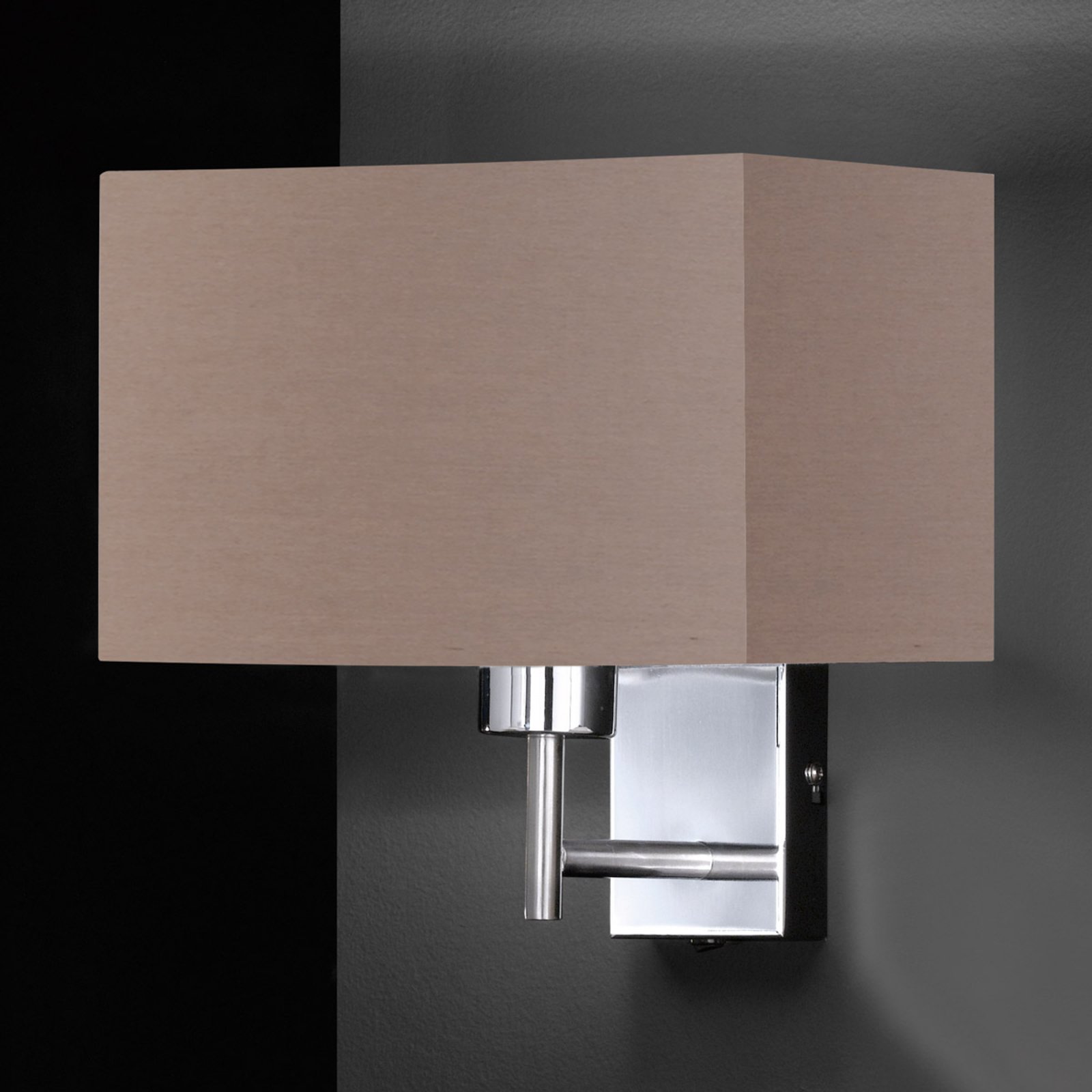 Fischer & Honsel Kempten - a modern wall light, for Bedroom, metal, fabric, E27, 46 W, energy efficiency: A++, W: 25 cm, H: 25 cm