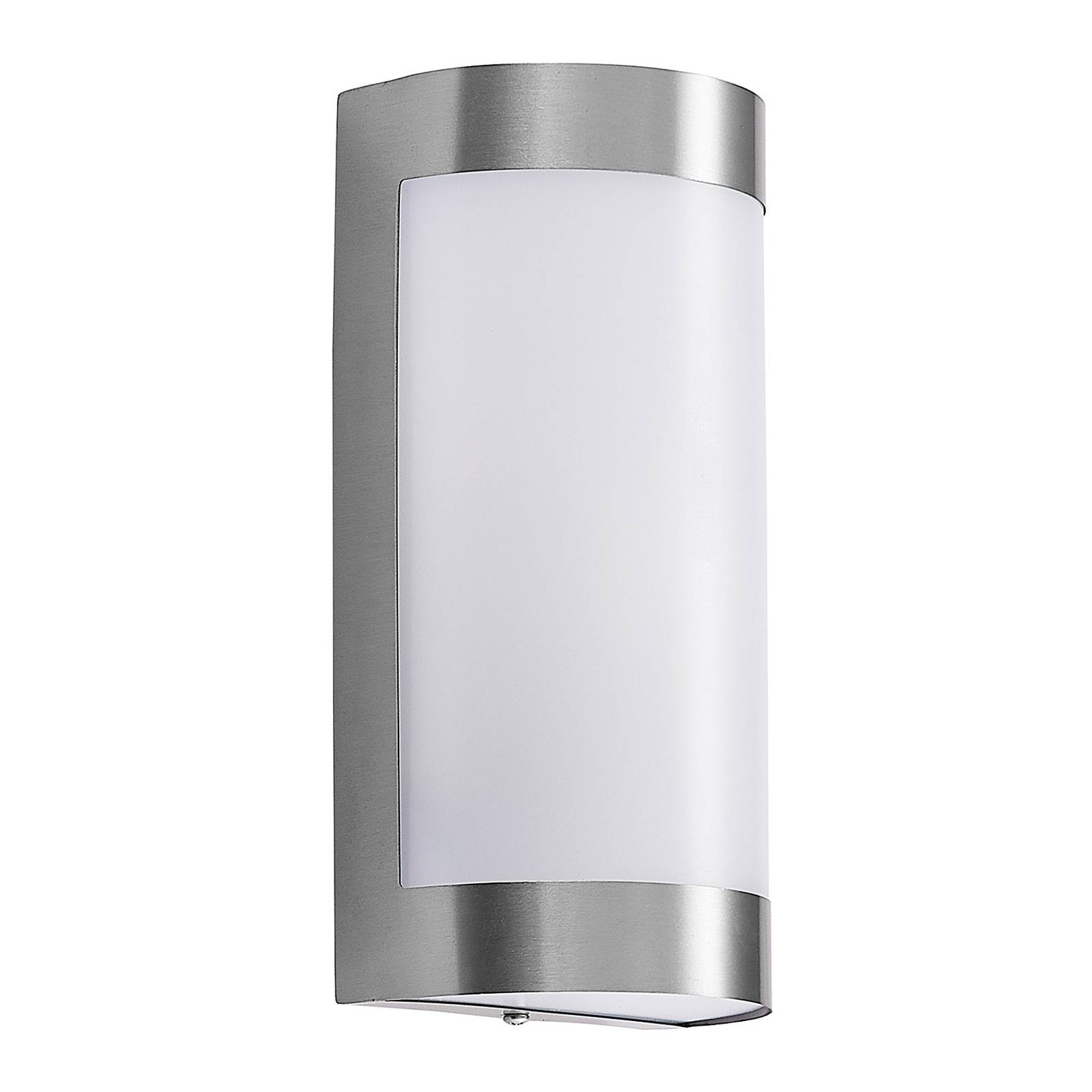 ELC Ceddie outdoor wall light without stripes, stainless steel, plastic, E27, 40 W, W: 12 cm, H: 25.6 cm
