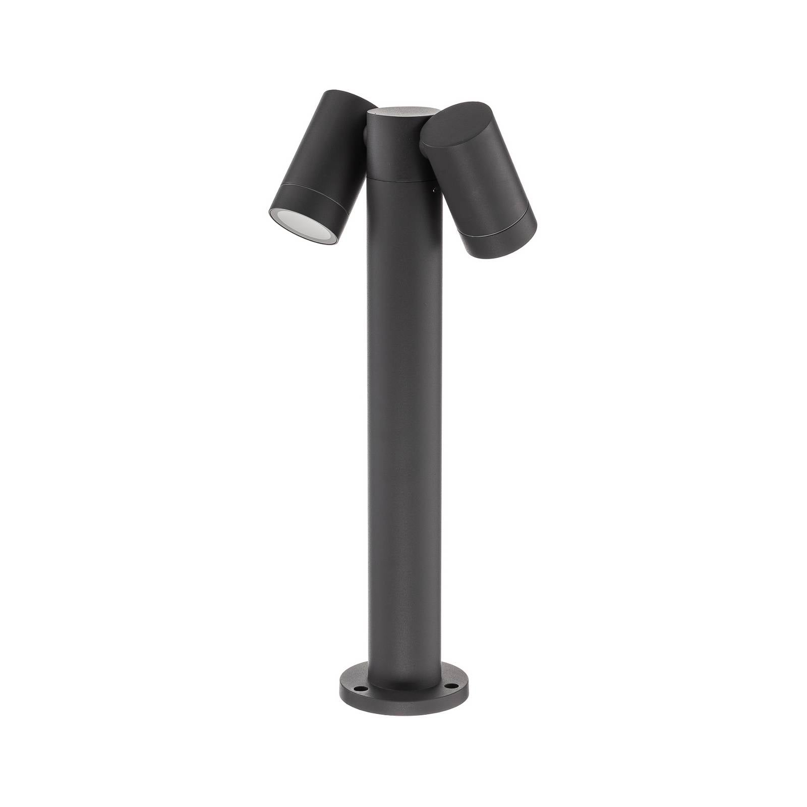 Prios Sockelleuchte Tulimar, 45 cm, anthrazit, 2-flg., Alu