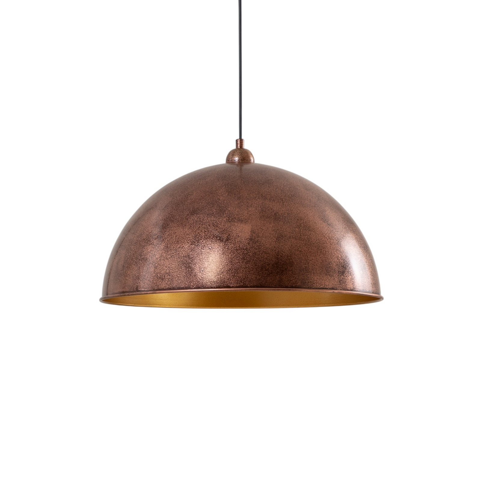Casimir pendant light, burnished copper, Ø 50 cm, metal, E27