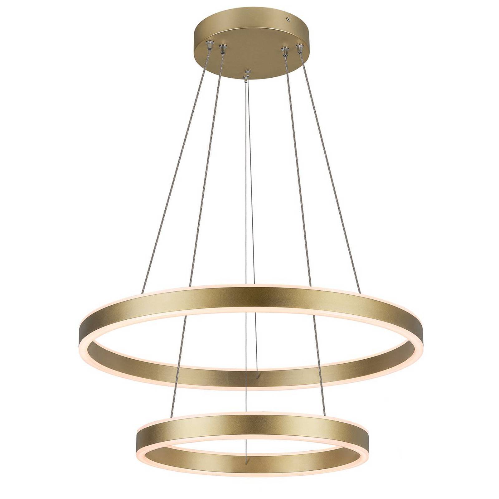 Lampa wisząca LED SLV One Double, mosiądz, Ø 60 cm