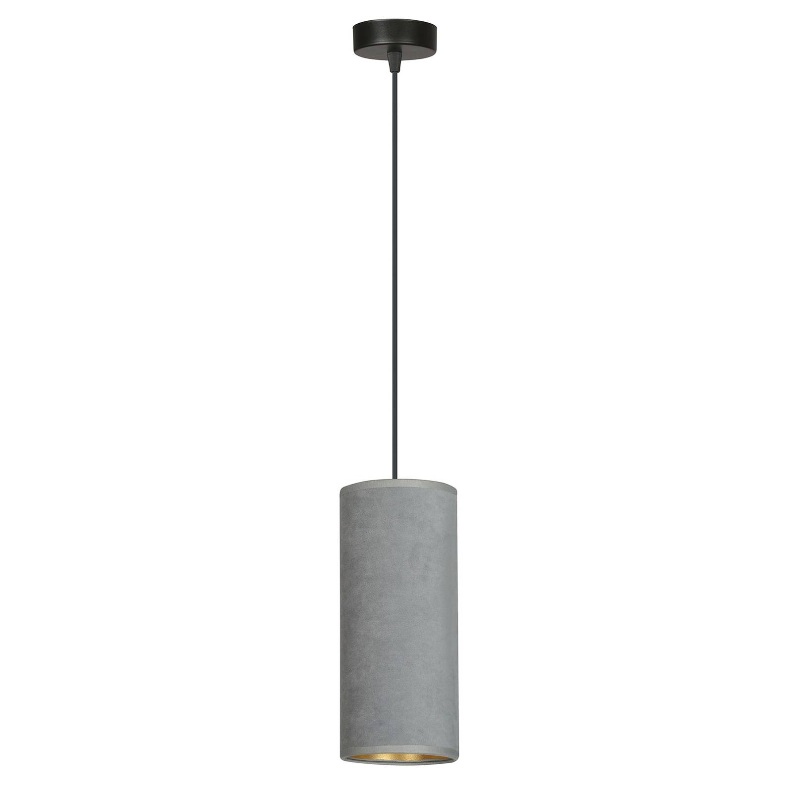 Suspension Joni tissu 1 lampe gris doré