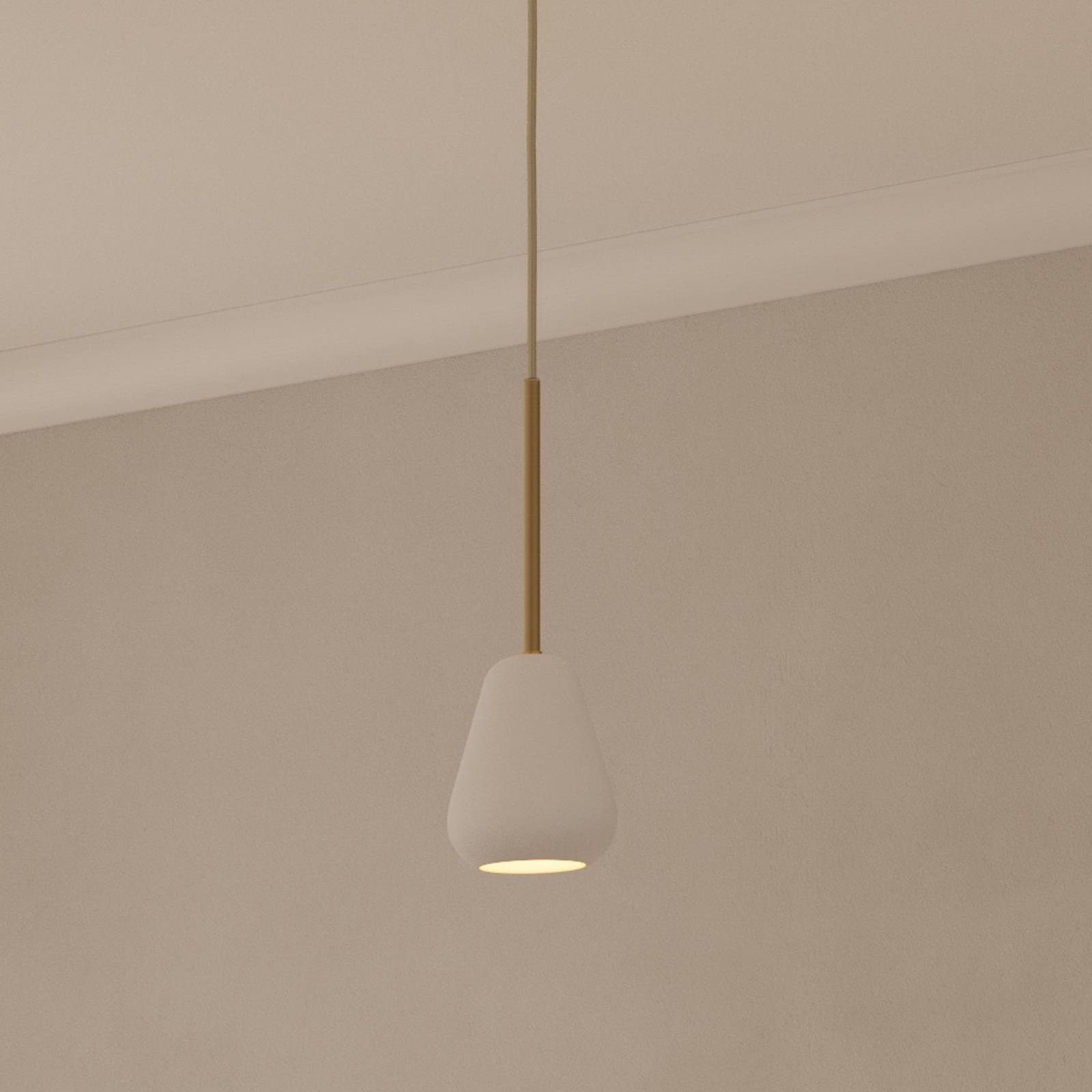 Nuura pendellampe Anoli Spot, Ø 10 cm, hvid/guld, metal