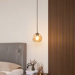 Lindby Jurian 1-bulb pendant light, brass/amber